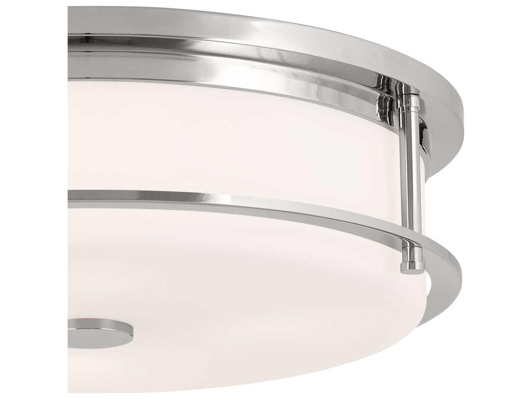 Kichler Brit 4-Light Polished Nickel Glass Drum Flush Mount