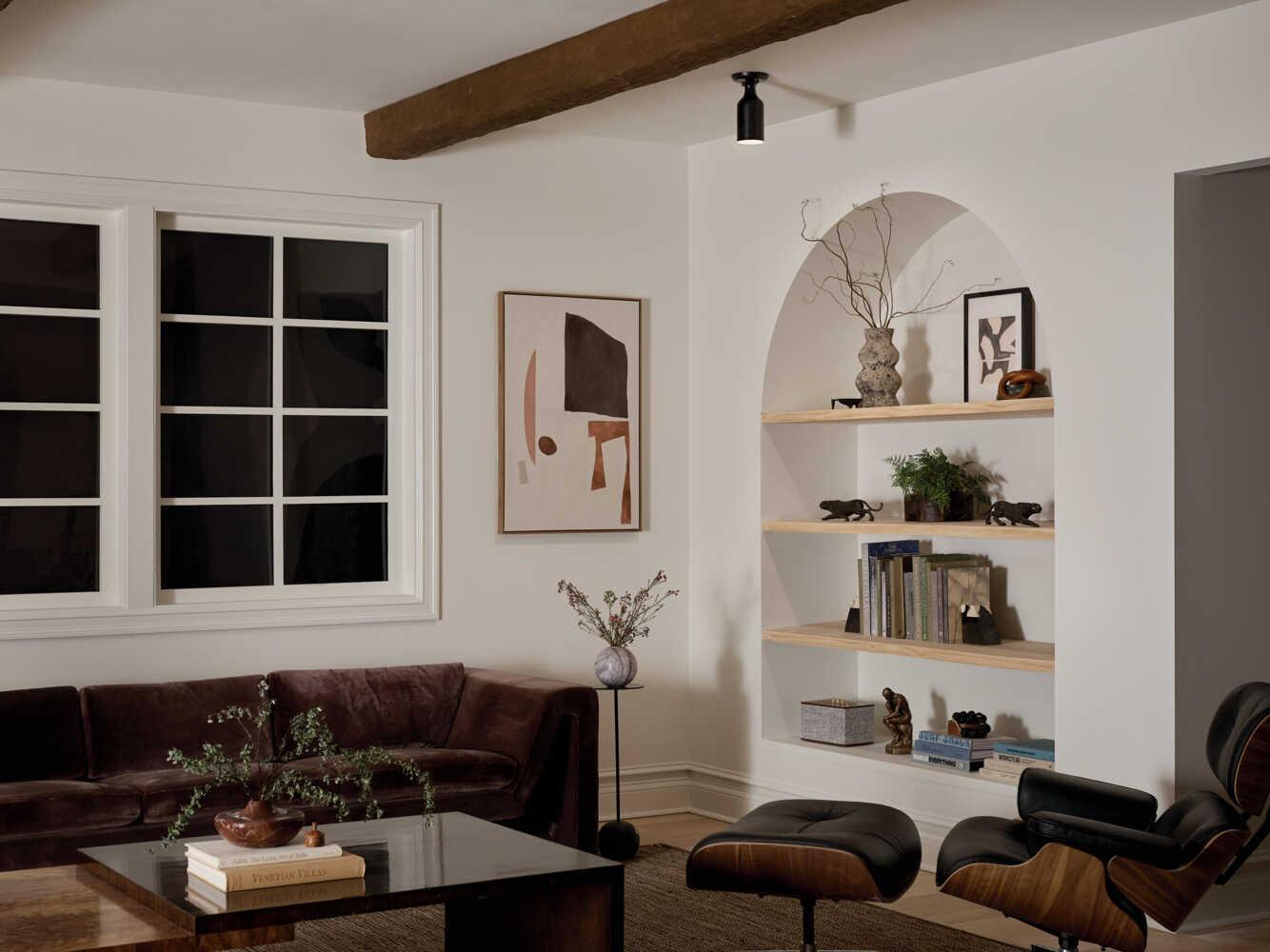 Kichler Sisu 1-Light Black Cylinder Flush Mount