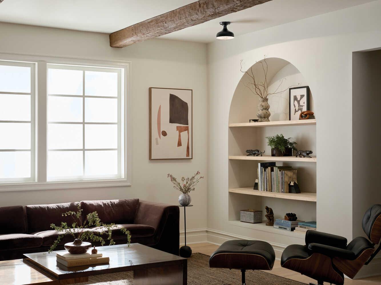 Kichler Sisu 1-Light Black Dome Flush Mount