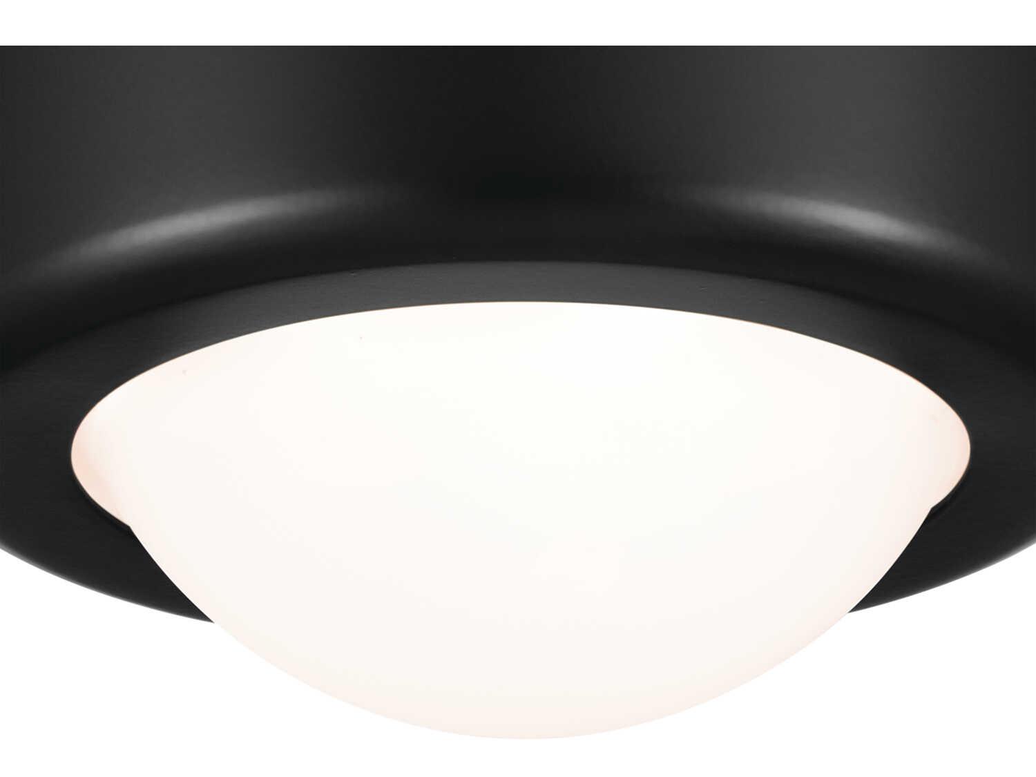 Kichler Tibbi 1-Light Black Glass LED Dome Flush Mount