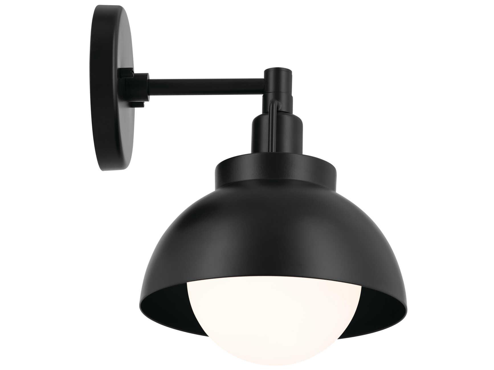 Kichler Niva 1-Light Black Glass Wall Sconce