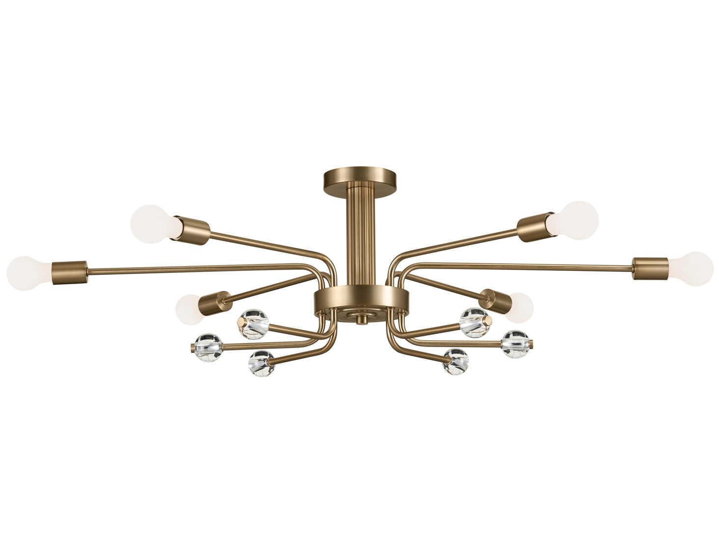 Kichler Ocala 6-Light Champagne Bronze Crystal Semi Flush Mount