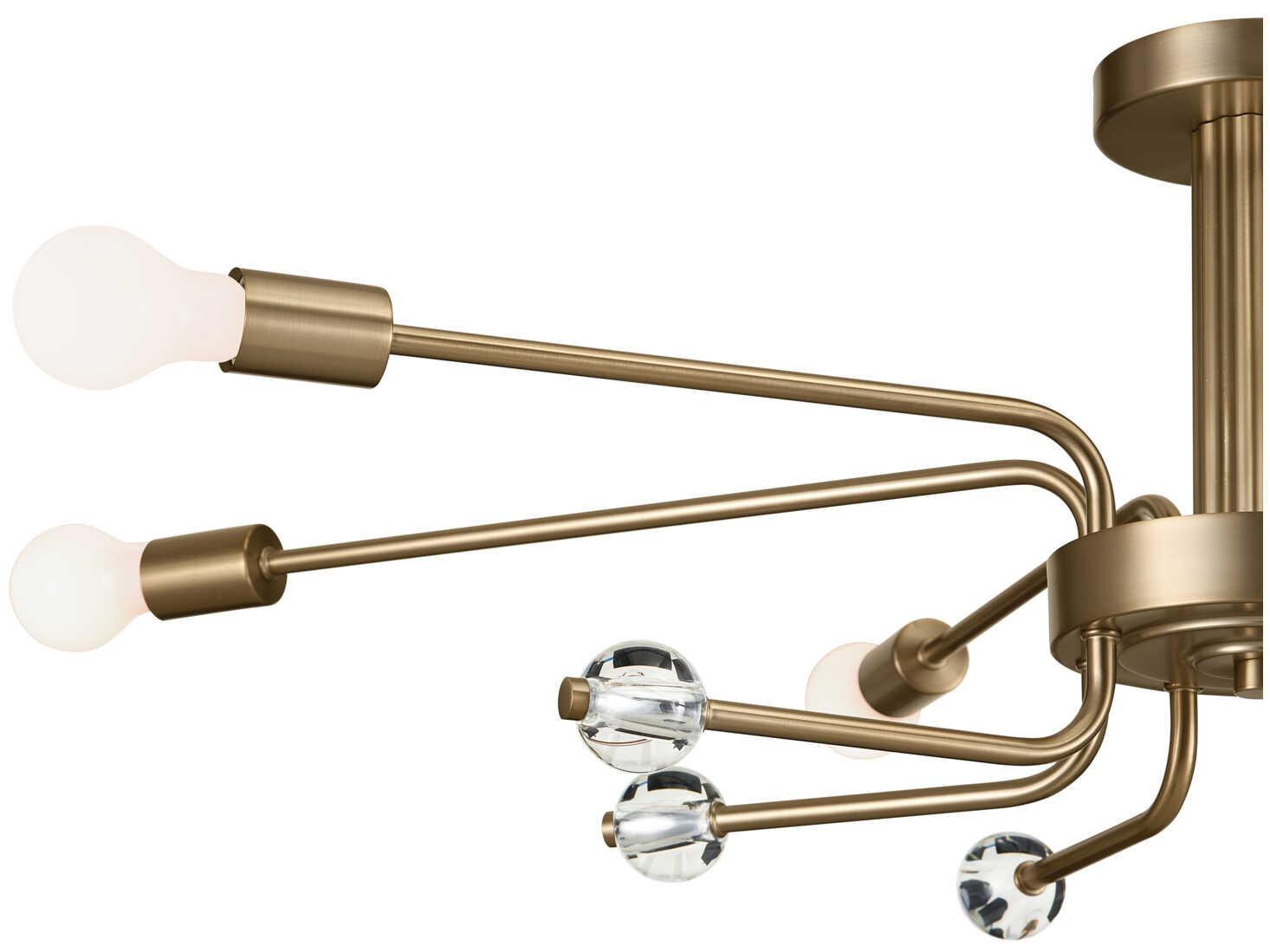 Kichler Ocala 6-Light Champagne Bronze Crystal Semi Flush Mount