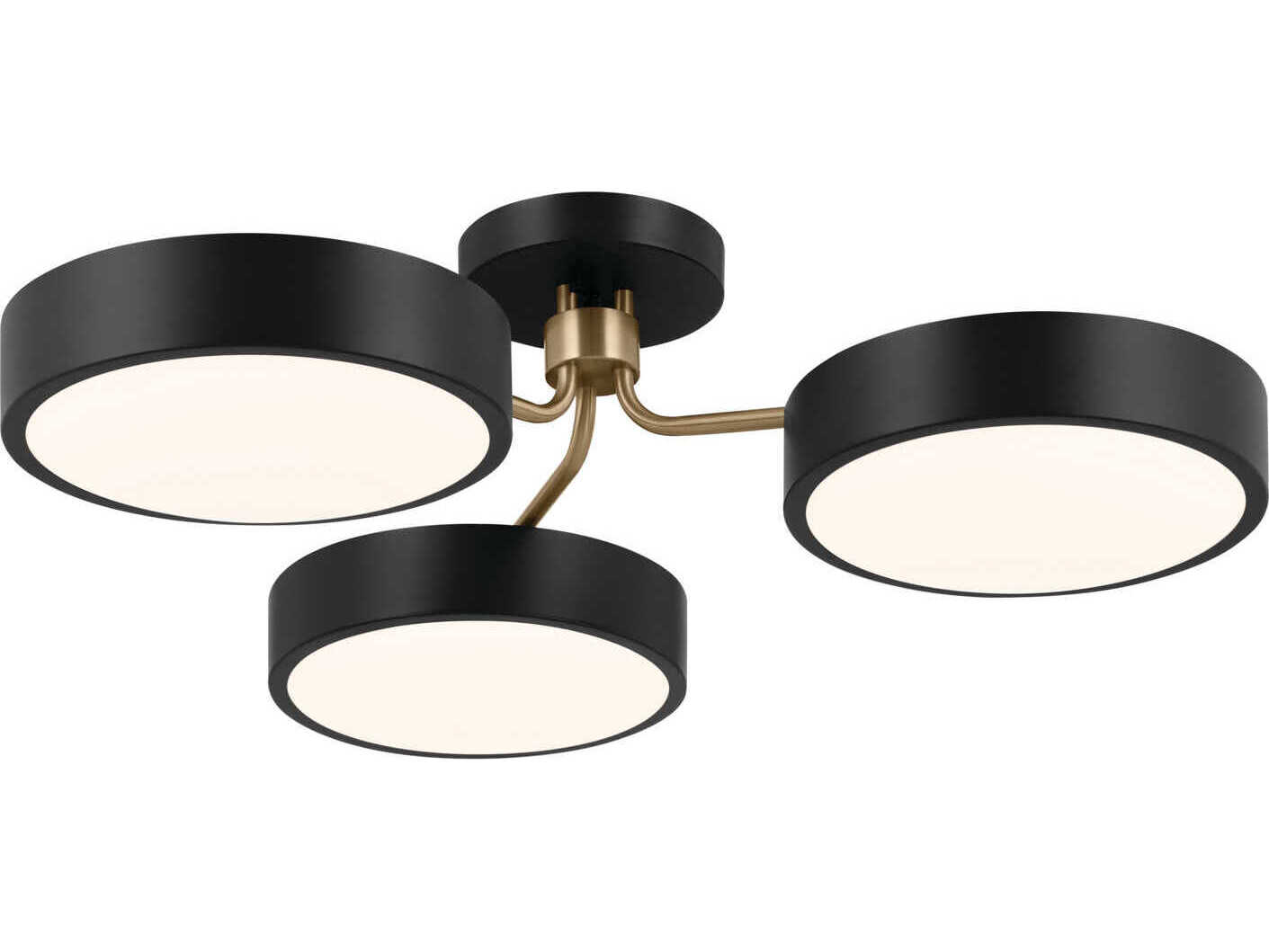 Kichler Sago 3-Light Black LED Semi Flush Mount