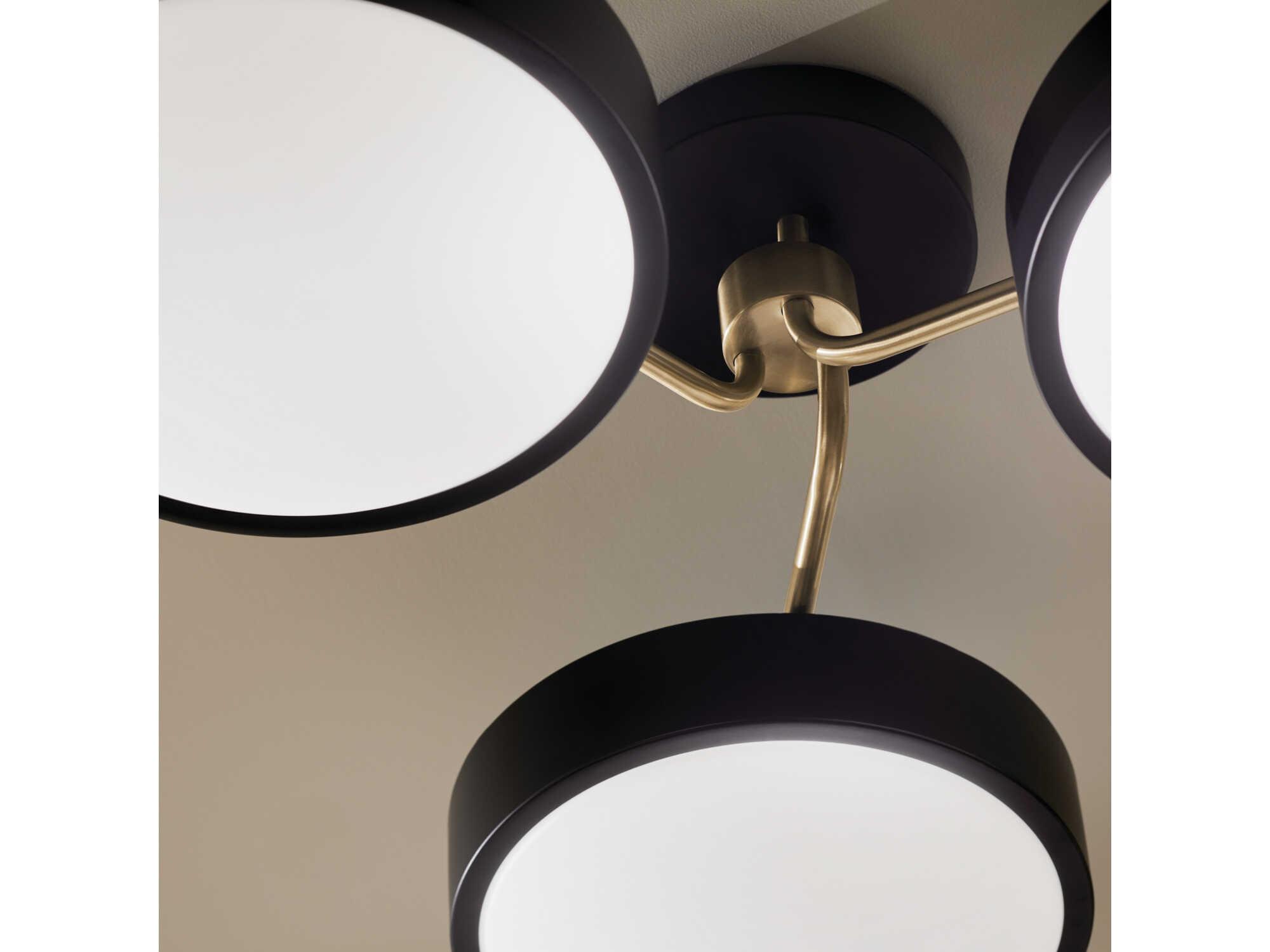 Kichler Sago 3-Light Black LED Semi Flush Mount