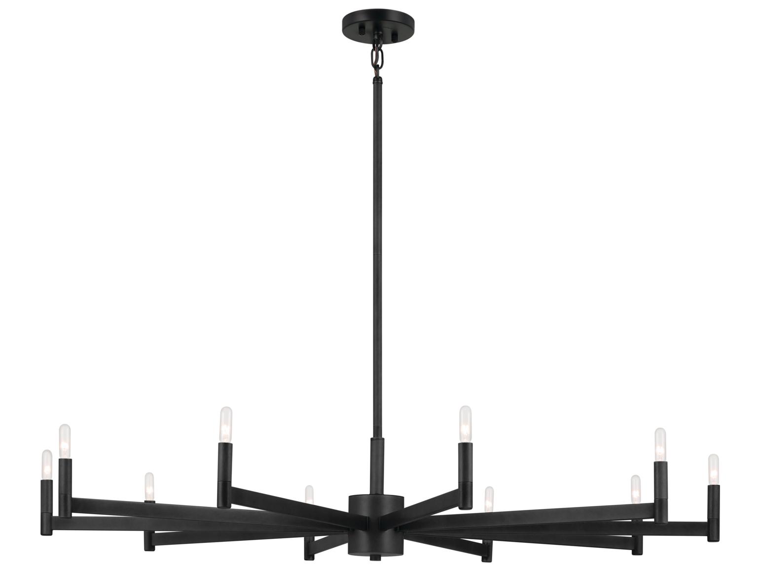 Kichler Erzo 10-Light Black Candelabra Linear Chandelier