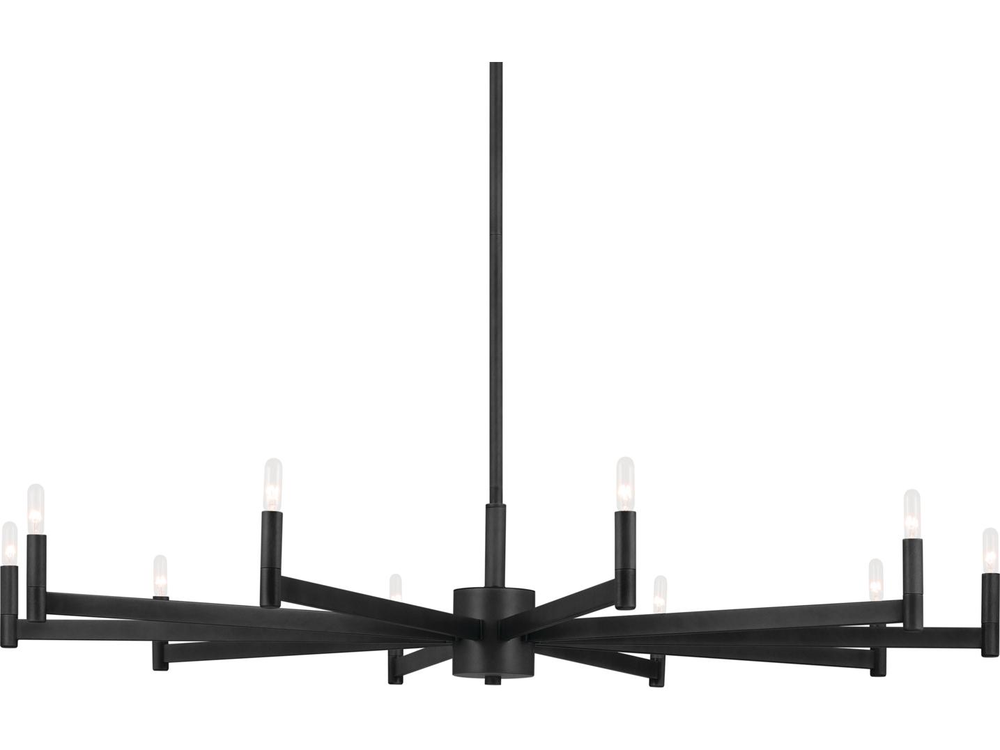 Kichler Erzo 10-Light Black Candelabra Linear Chandelier