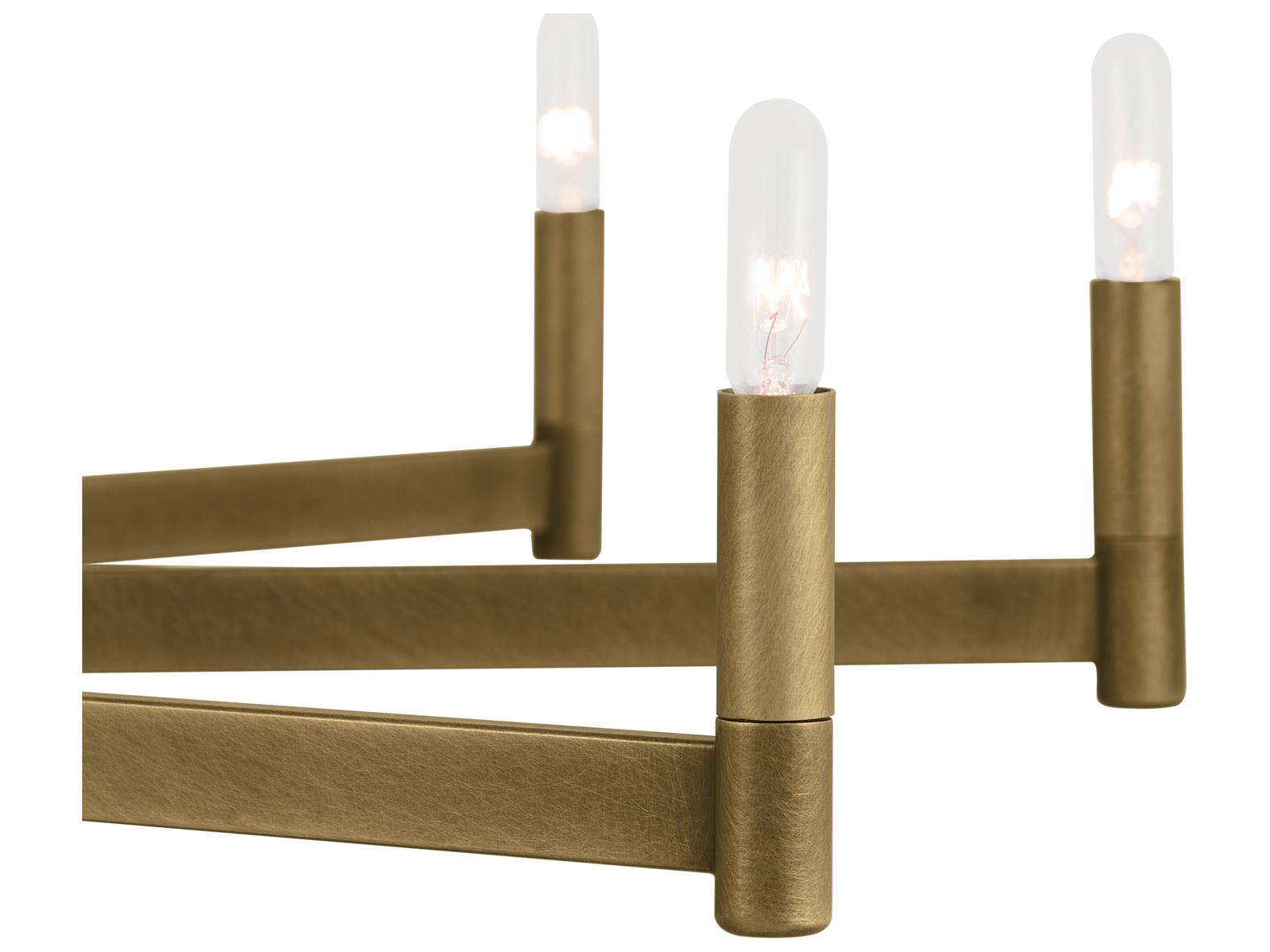 Kichler Erzo 10-Light Natural Brass Candelabra Linear Chandelier