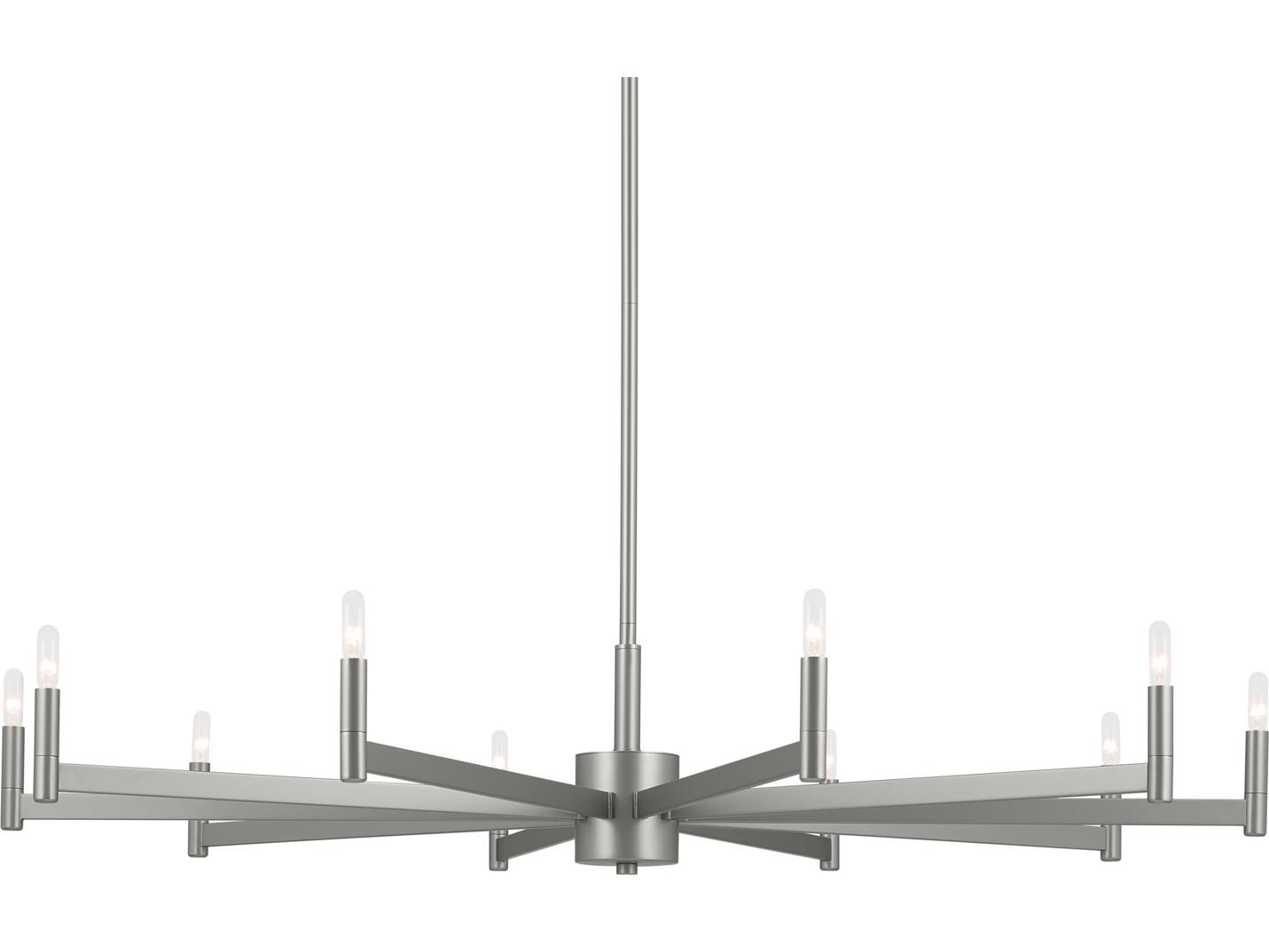 Kichler Erzo 10-Light Satin Nickel Candelabra Linear Chandelier