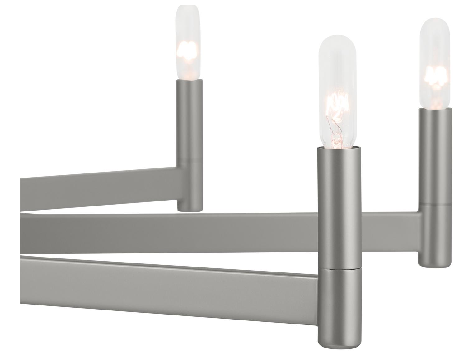 Kichler Erzo 10-Light Satin Nickel Candelabra Linear Chandelier