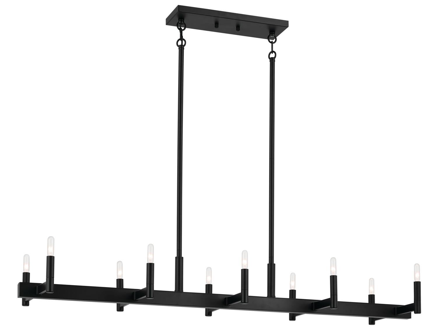 Kichler Erzo 10-Light Black Linear Island Pendant