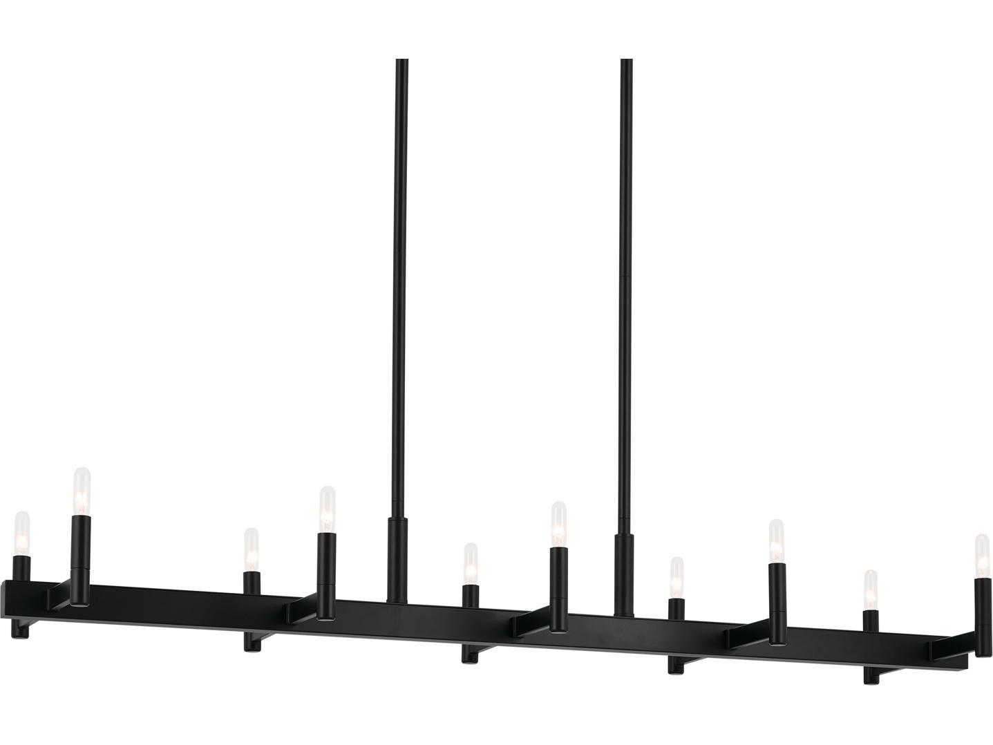 Kichler Erzo 10-Light Black Linear Island Pendant