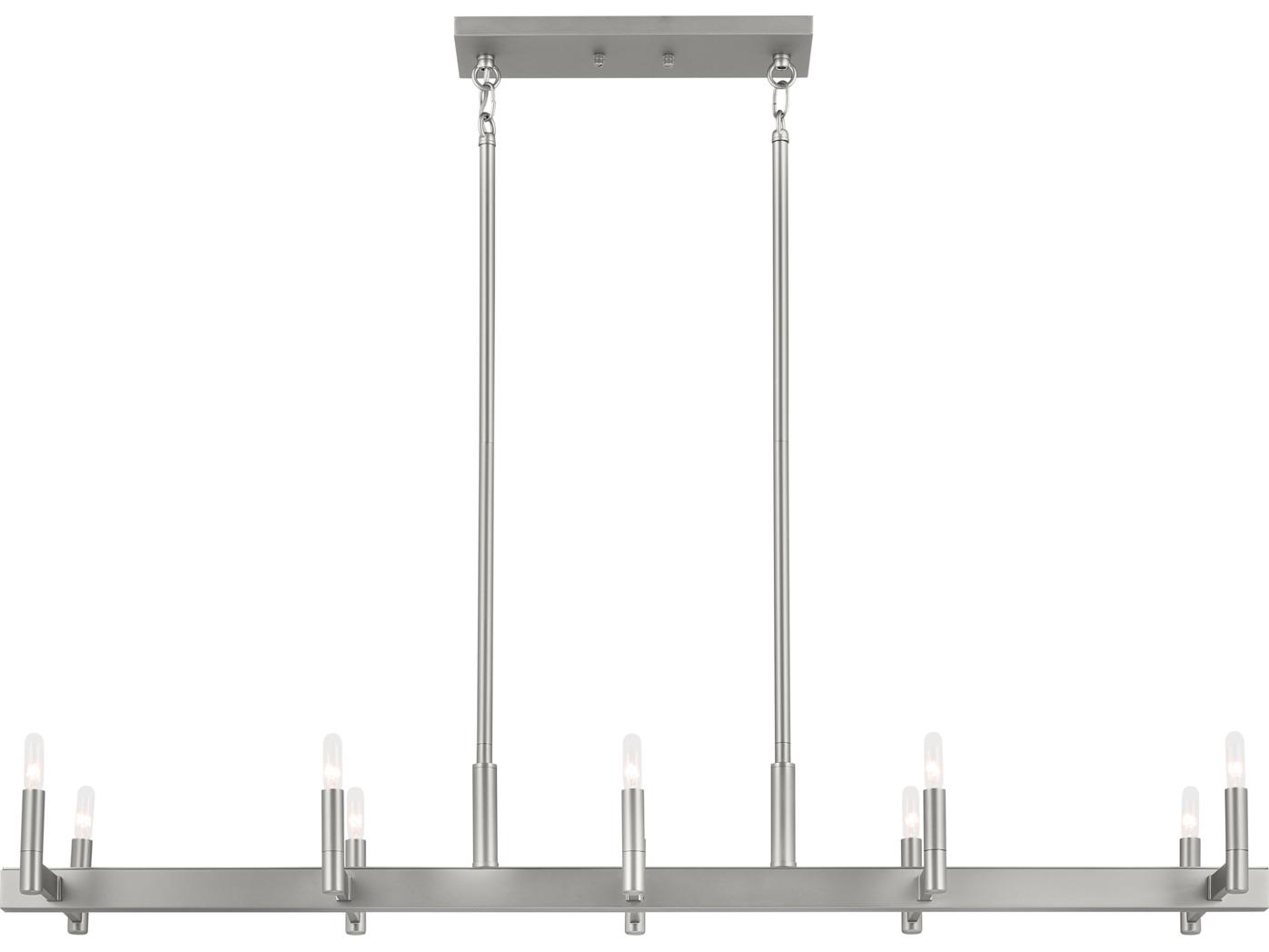 Kichler Erzo 10-Light Satin Nickel Linear Island Pendant