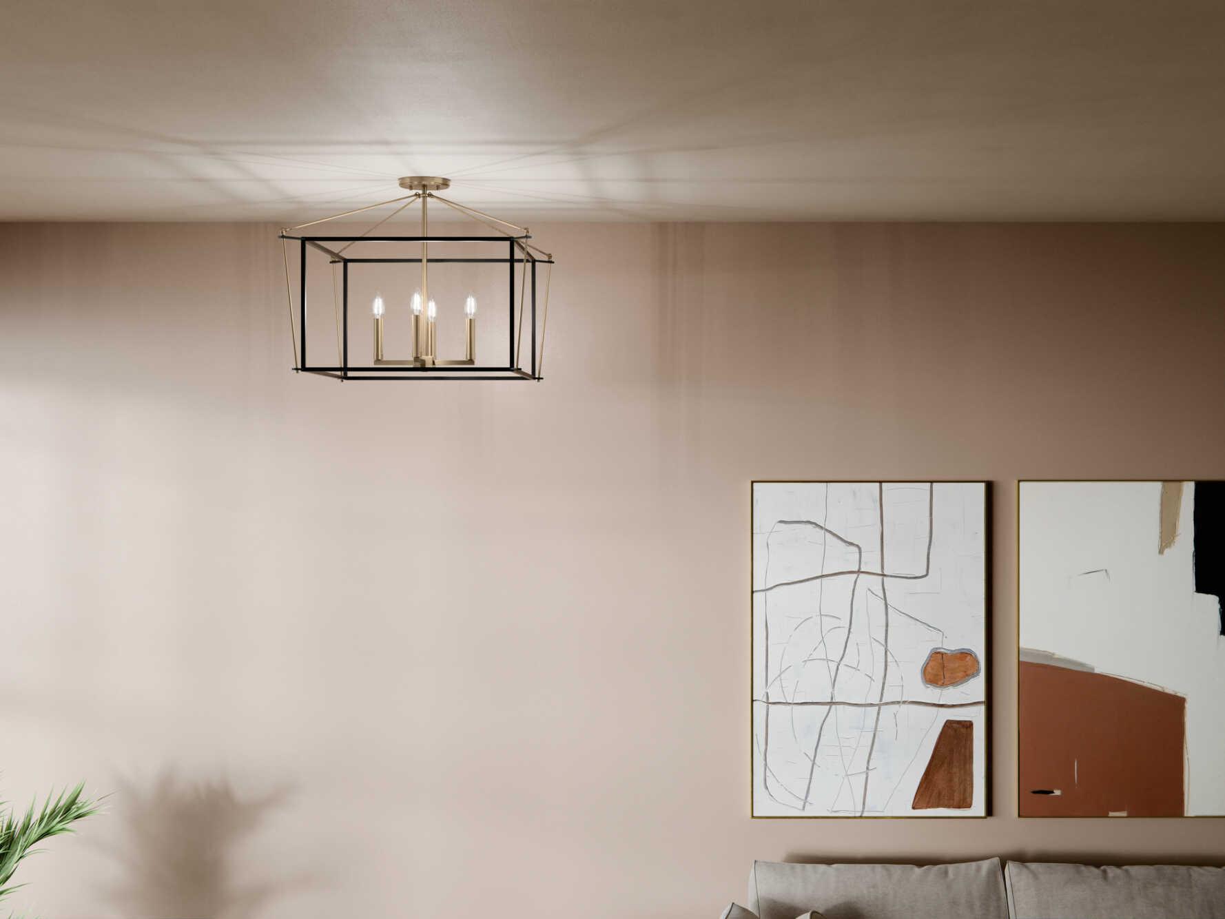 Kichler Eisley 4-Light Champagne Bronze Semi Flush Mount