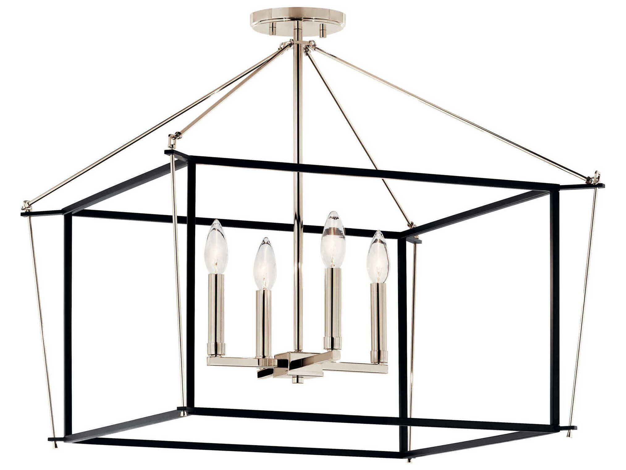 Kichler Eisley 4-Light Polished Nickel Semi Flush Mount