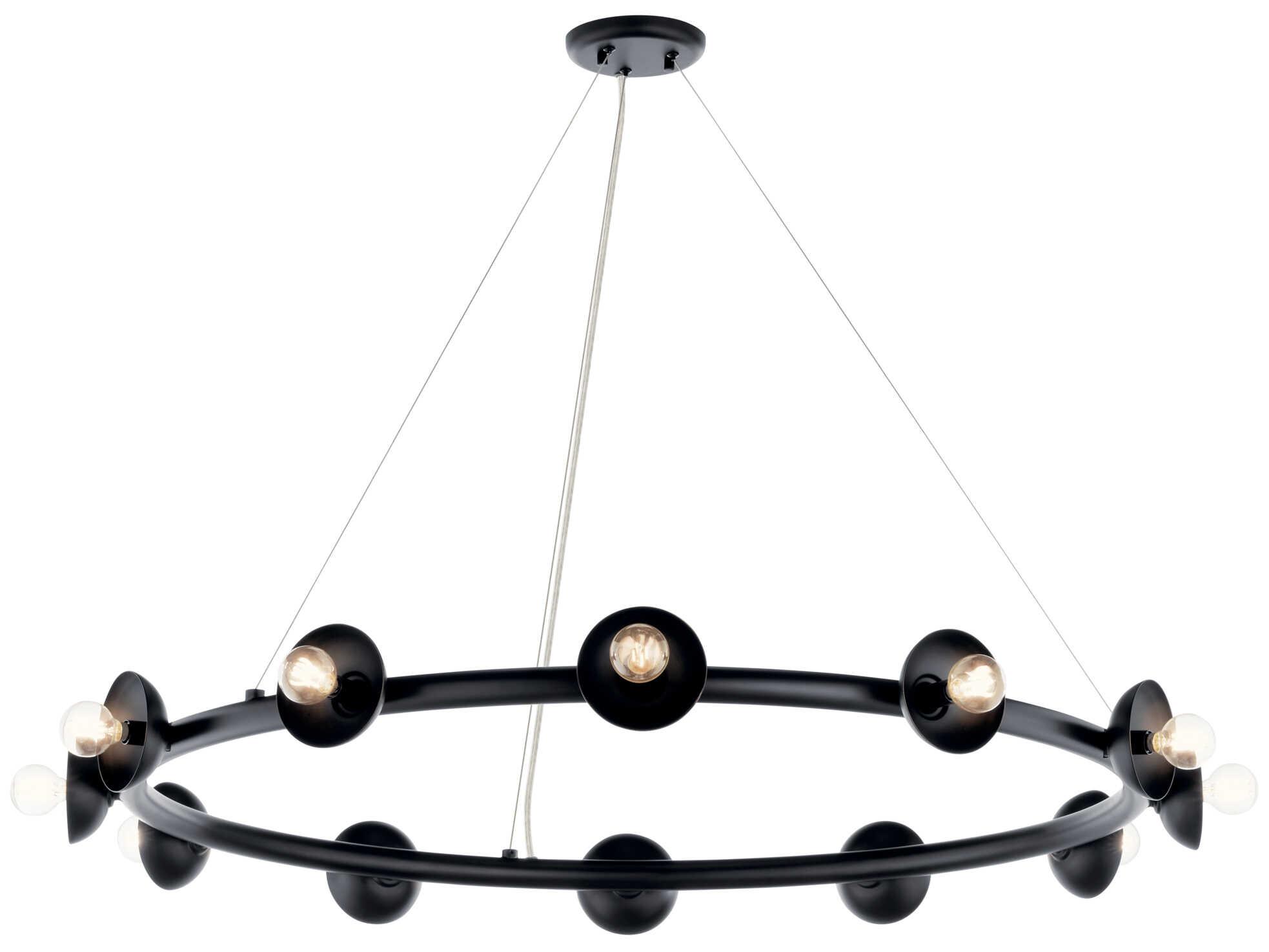 Kichler Palta 12-Light Black Chandelier