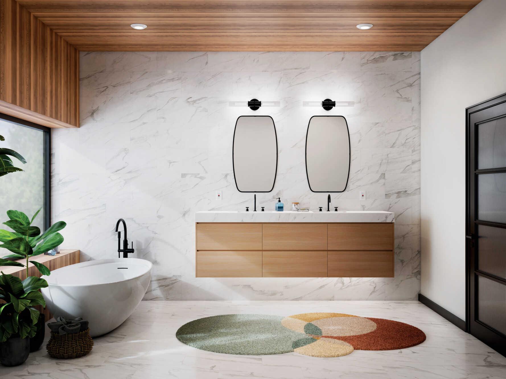 Kichler Aviv 2-Light Black Wall Sconce