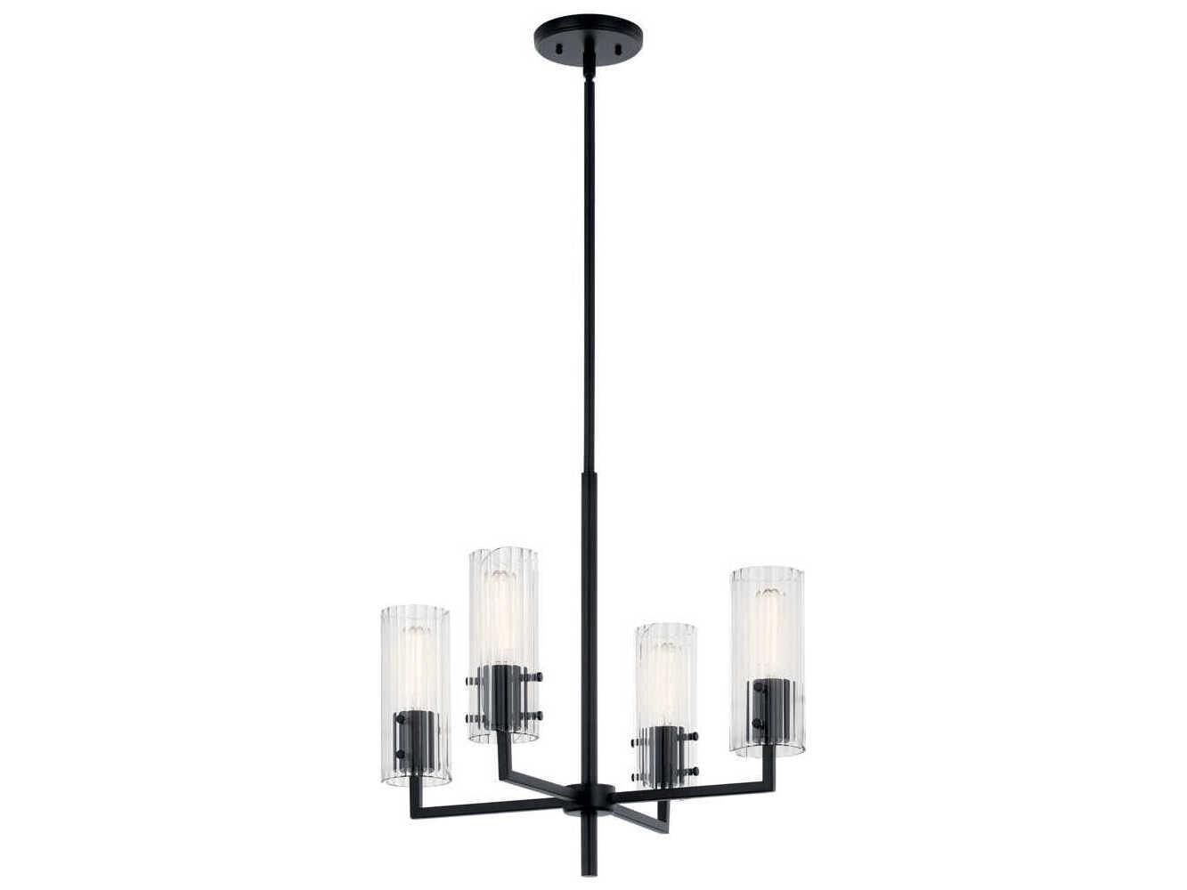 Kichler Velestino 4-Light Black Cylinder Chandelier