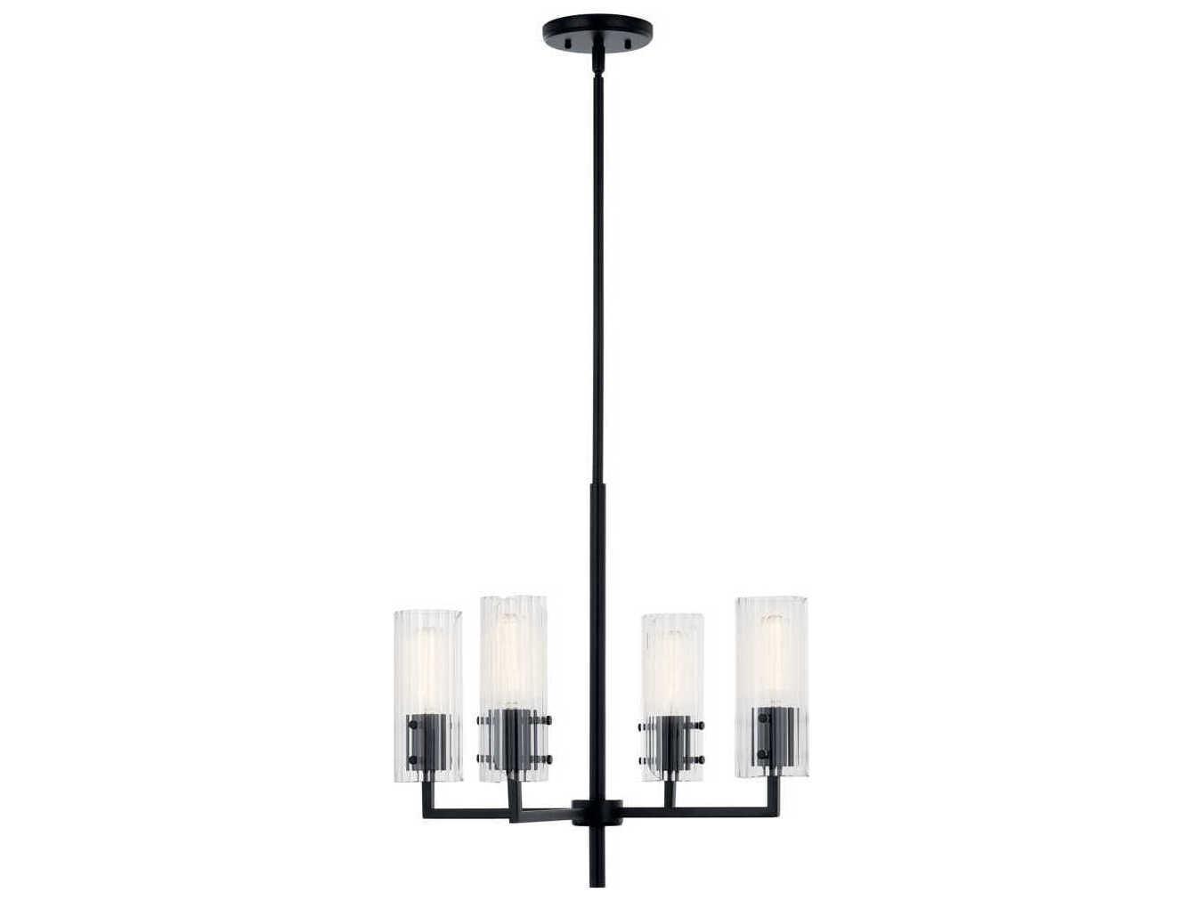 Kichler Velestino 4-Light Black Cylinder Chandelier