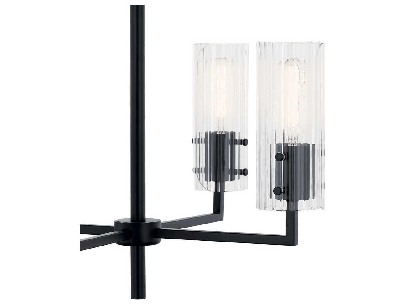 Kichler Velestino 4-Light Black Cylinder Chandelier