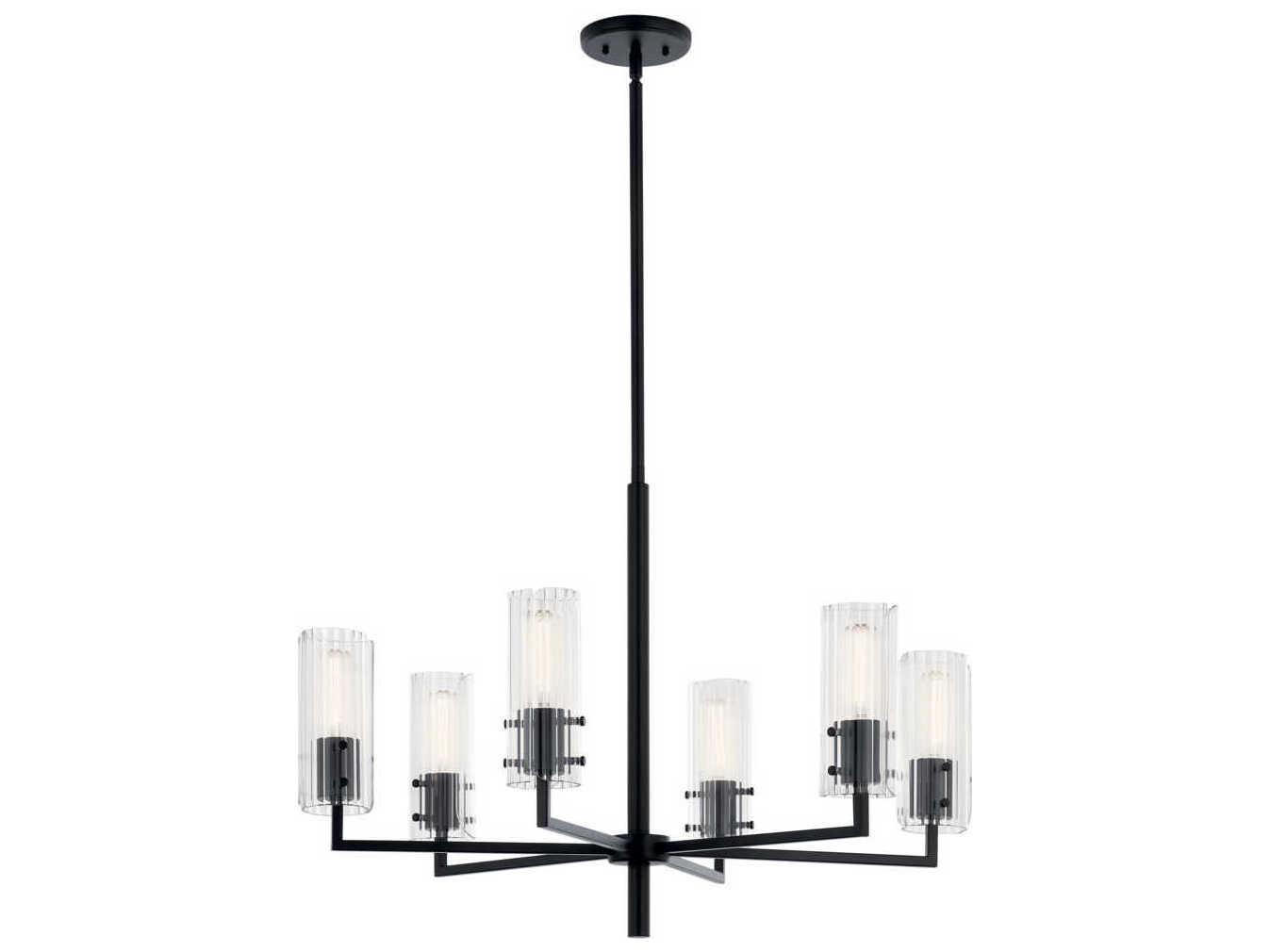 Kichler Velestino 6-Light Black Cylinder Chandelier