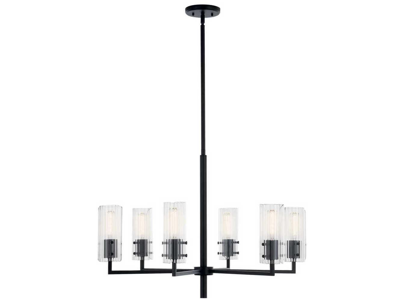 Kichler Velestino 6-Light Black Cylinder Chandelier
