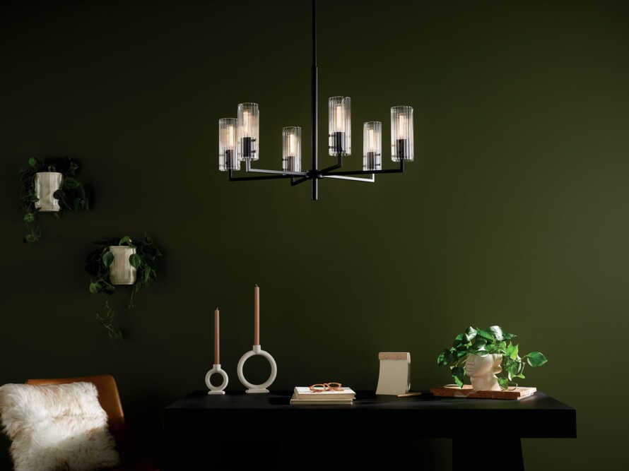 Kichler Velestino 6-Light Black Cylinder Chandelier