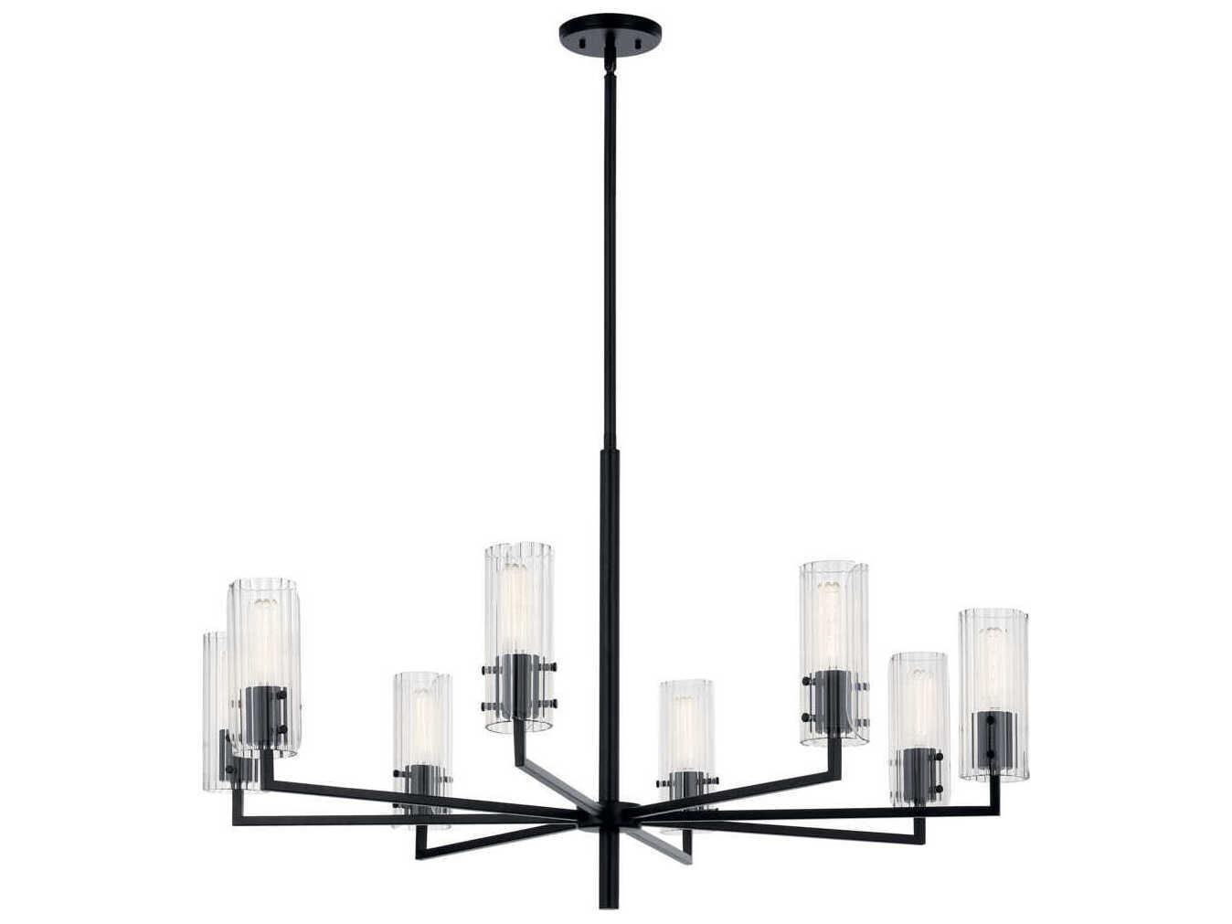 Kichler Velestino 8-Light Black Cylinder Chandelier