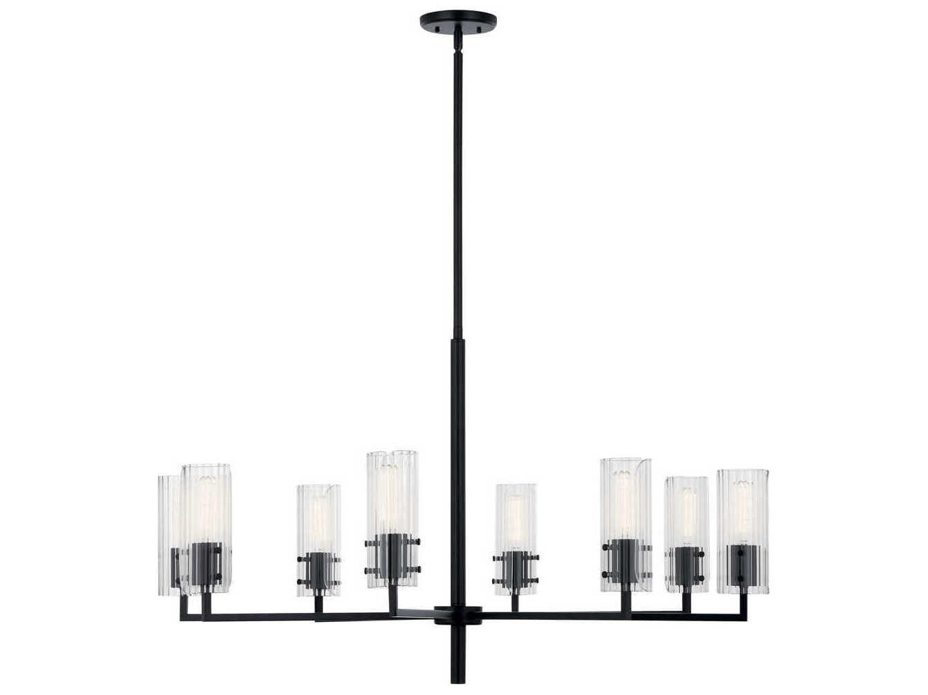 Kichler Velestino 8-Light Black Cylinder Chandelier