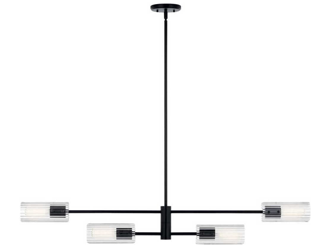 Kichler Velestino 4-Light Black Cylinder Linear Island Pendant