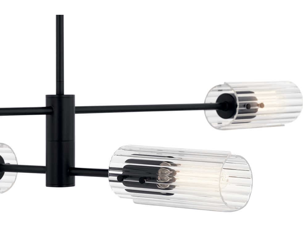 Kichler Velestino 4-Light Black Cylinder Linear Island Pendant