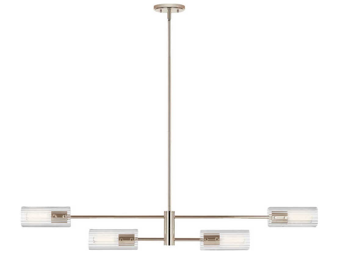 Kichler Velestino 4-Light Polished Nickel Cylinder Linear Island Pendant