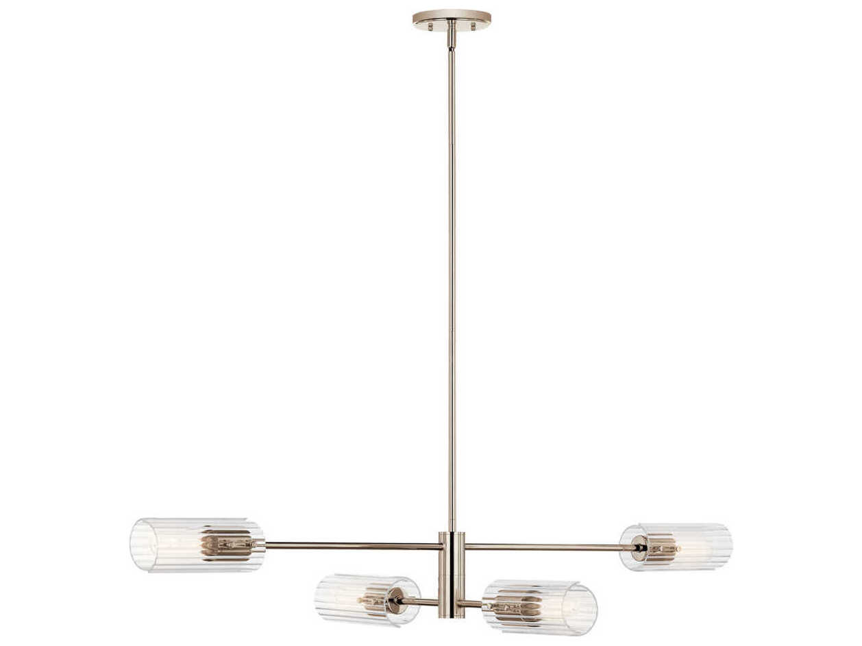 Kichler Velestino 4-Light Polished Nickel Cylinder Linear Island Pendant