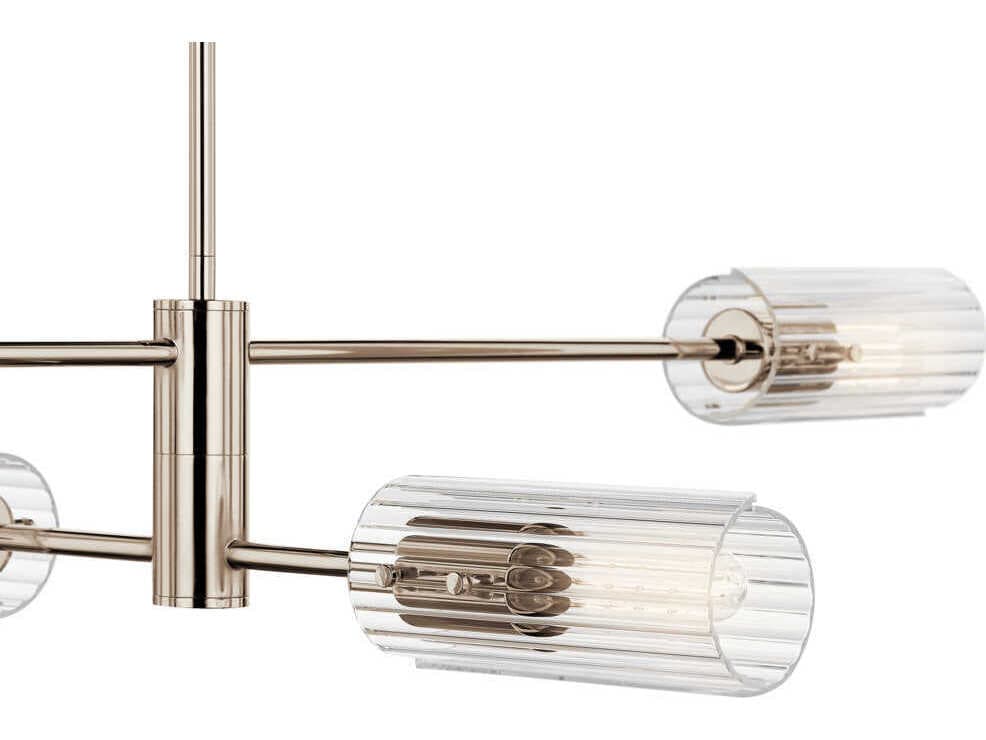 Kichler Velestino 4-Light Polished Nickel Cylinder Linear Island Pendant