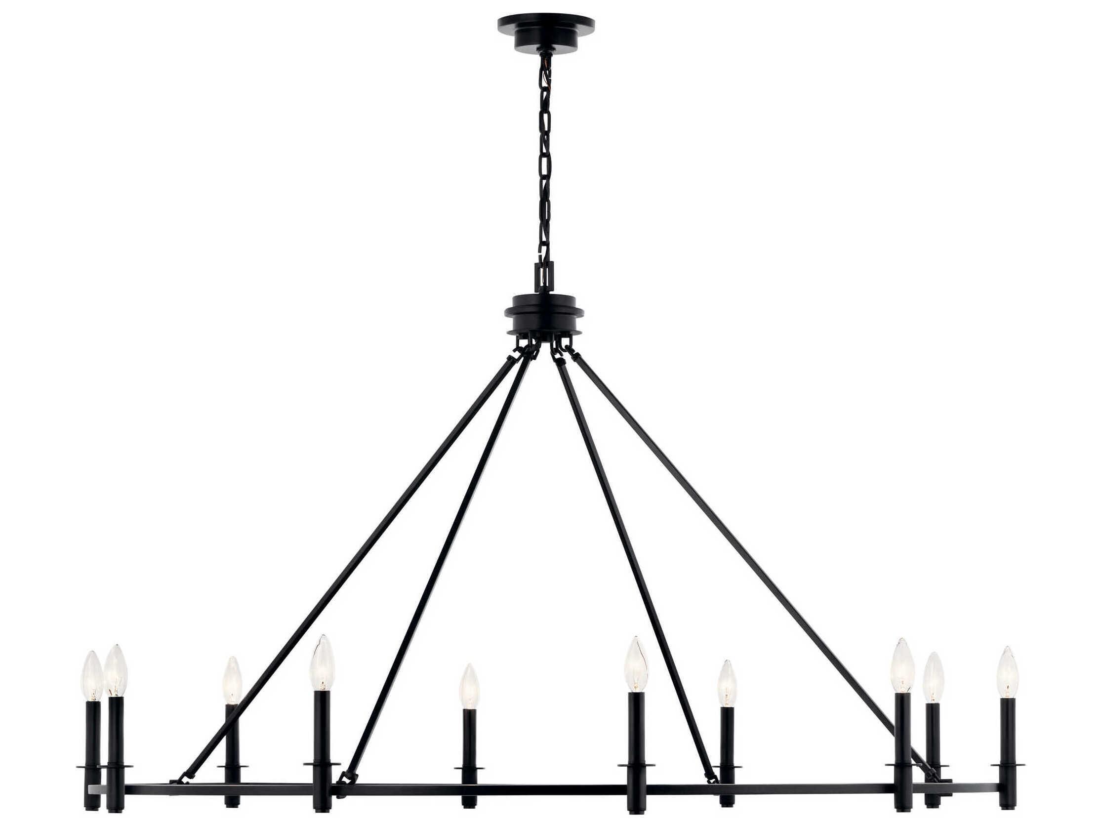 Kichler Carrick 10-Light Black Chandelier