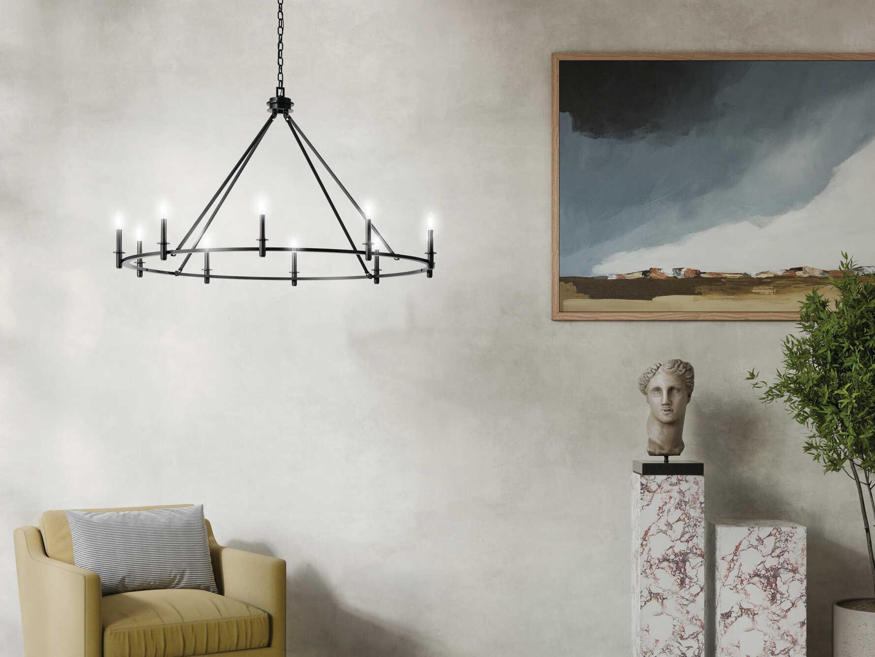 Kichler Carrick 10-Light Black Chandelier