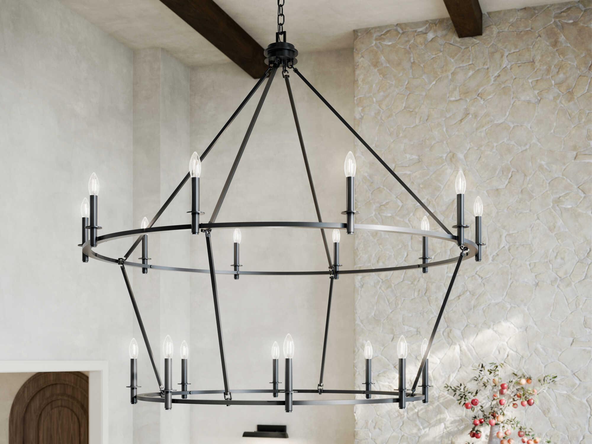 Kichler Carrick 18-Light Black Chandelier