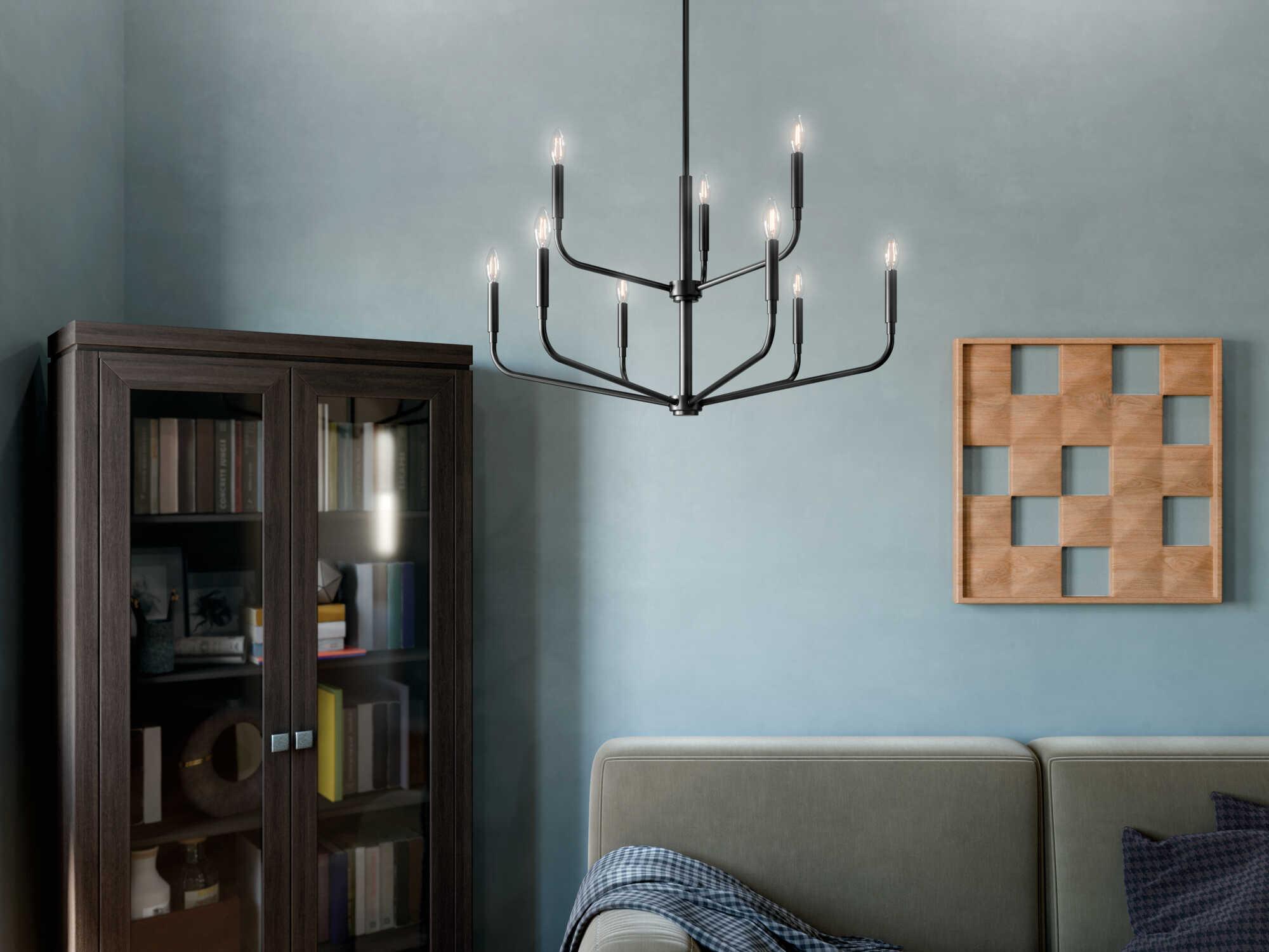 Kichler Madden 9-Light Black Chandelier