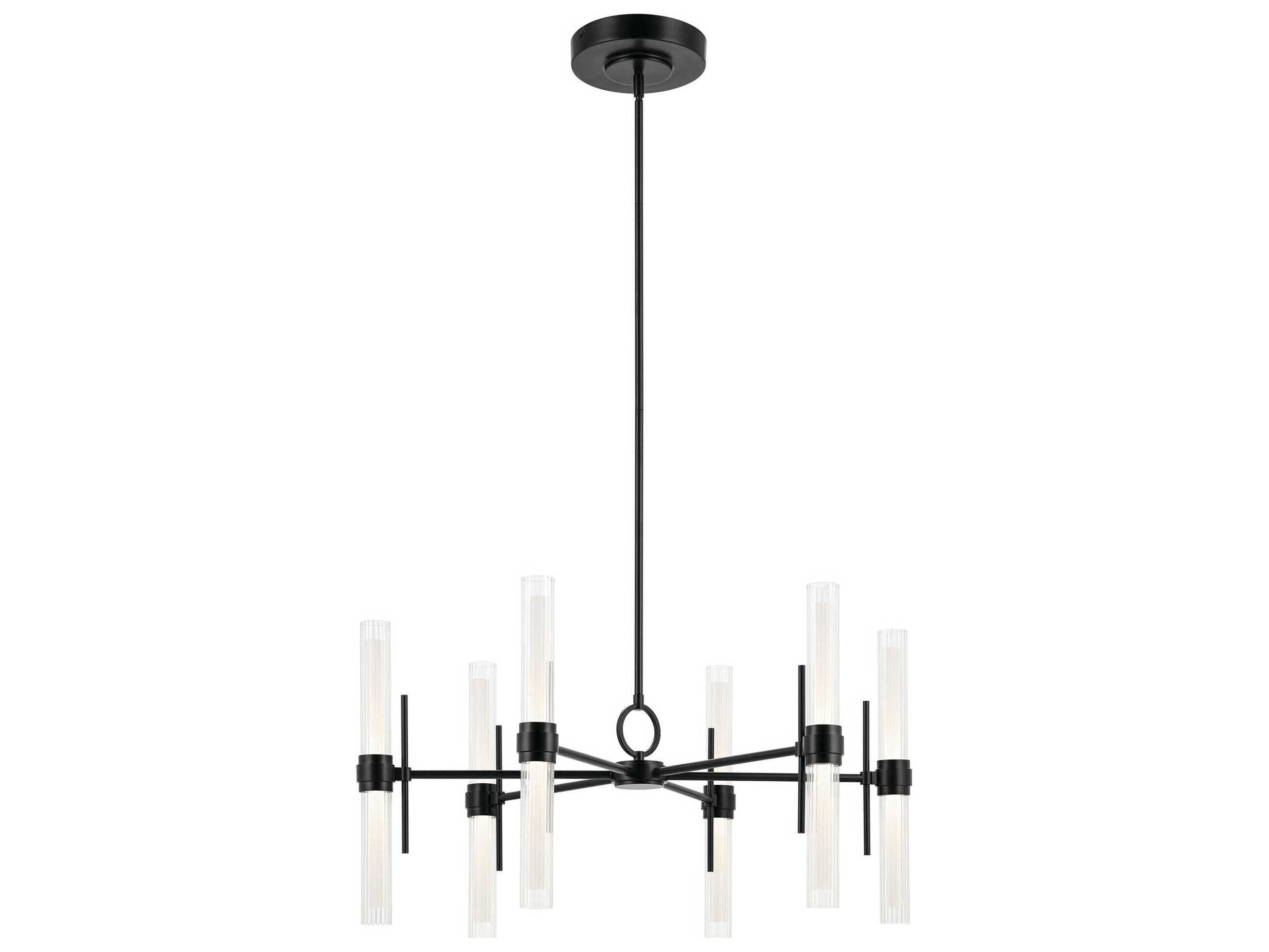 Kichler Riven 12-Light Black Cylinder Chandelier