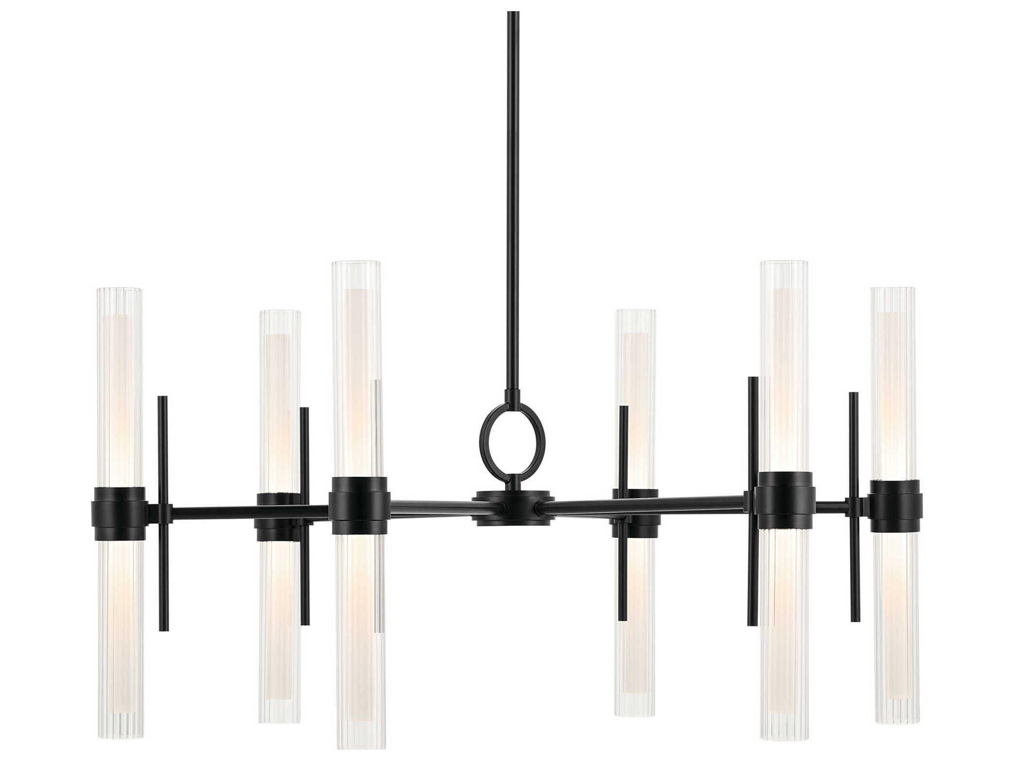 Kichler Riven 12-Light Black Cylinder Chandelier
