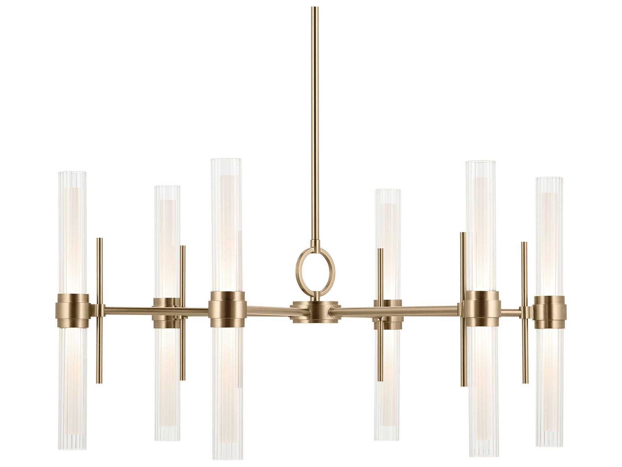 Kichler Riven 12-Light Champagne Bronze Cylinder Chandelier