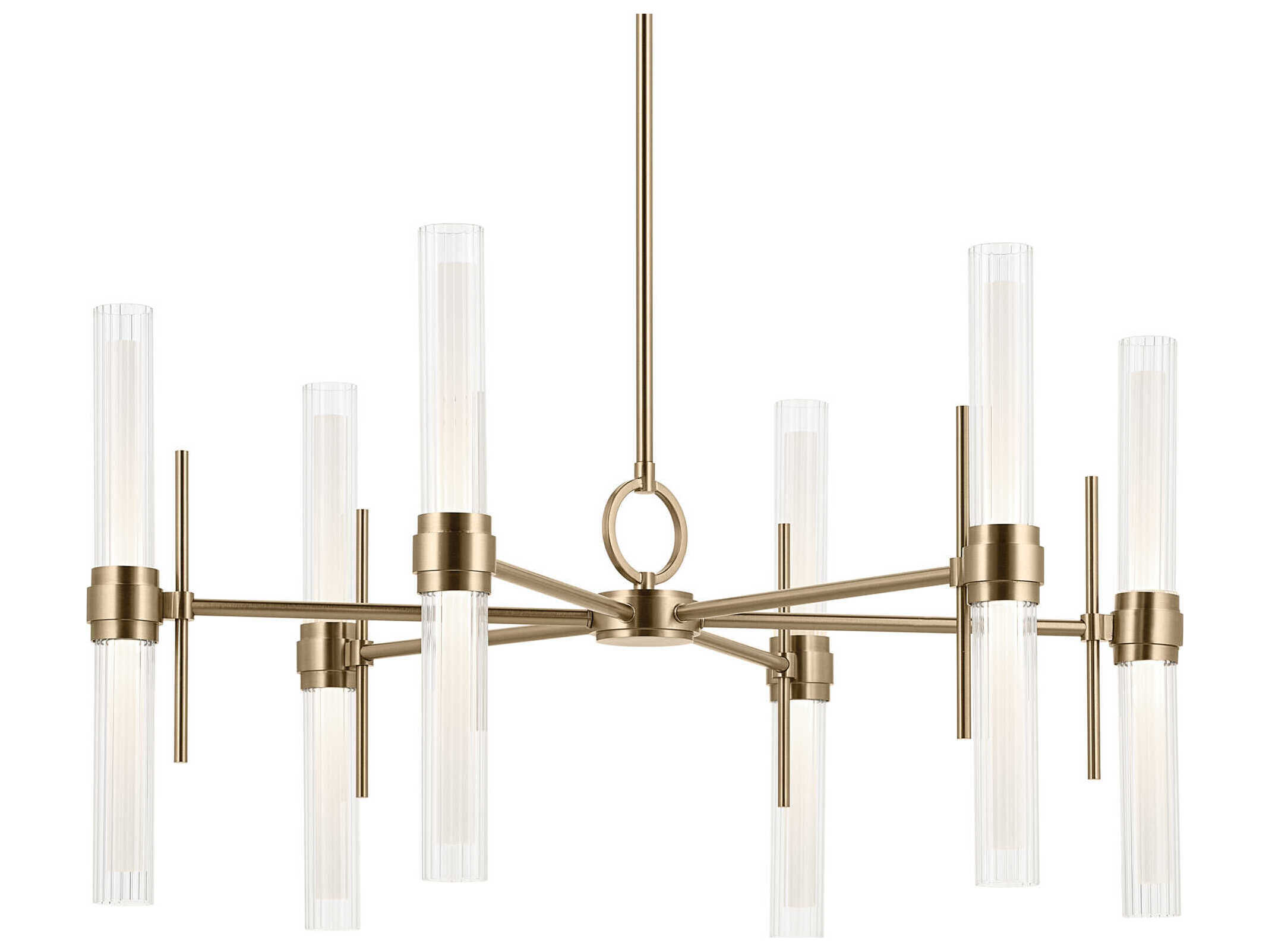 Kichler Riven 12-Light Champagne Bronze Cylinder Chandelier
