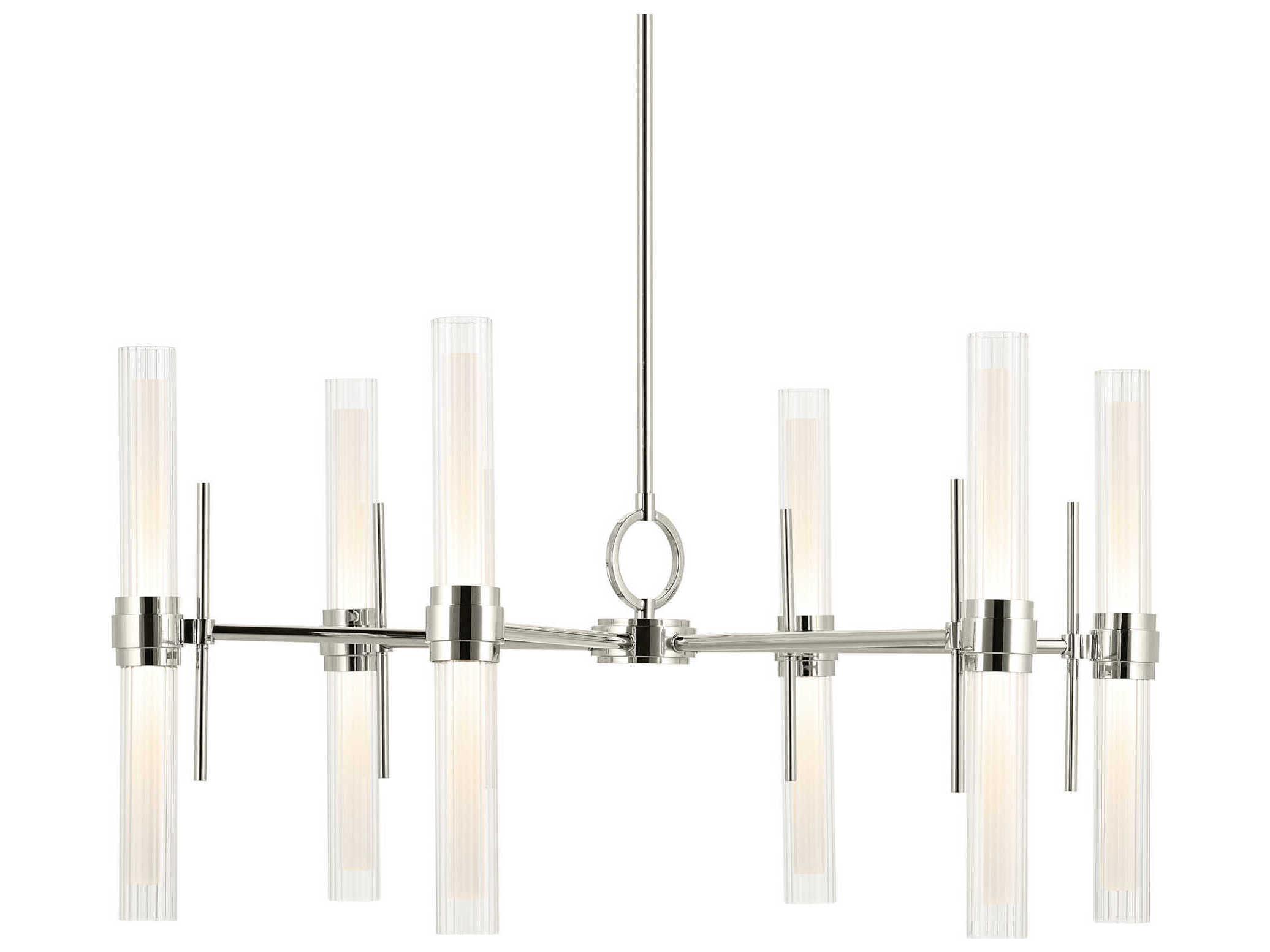 Kichler Riven 12-Light Polished Nickel Cylinder Chandelier