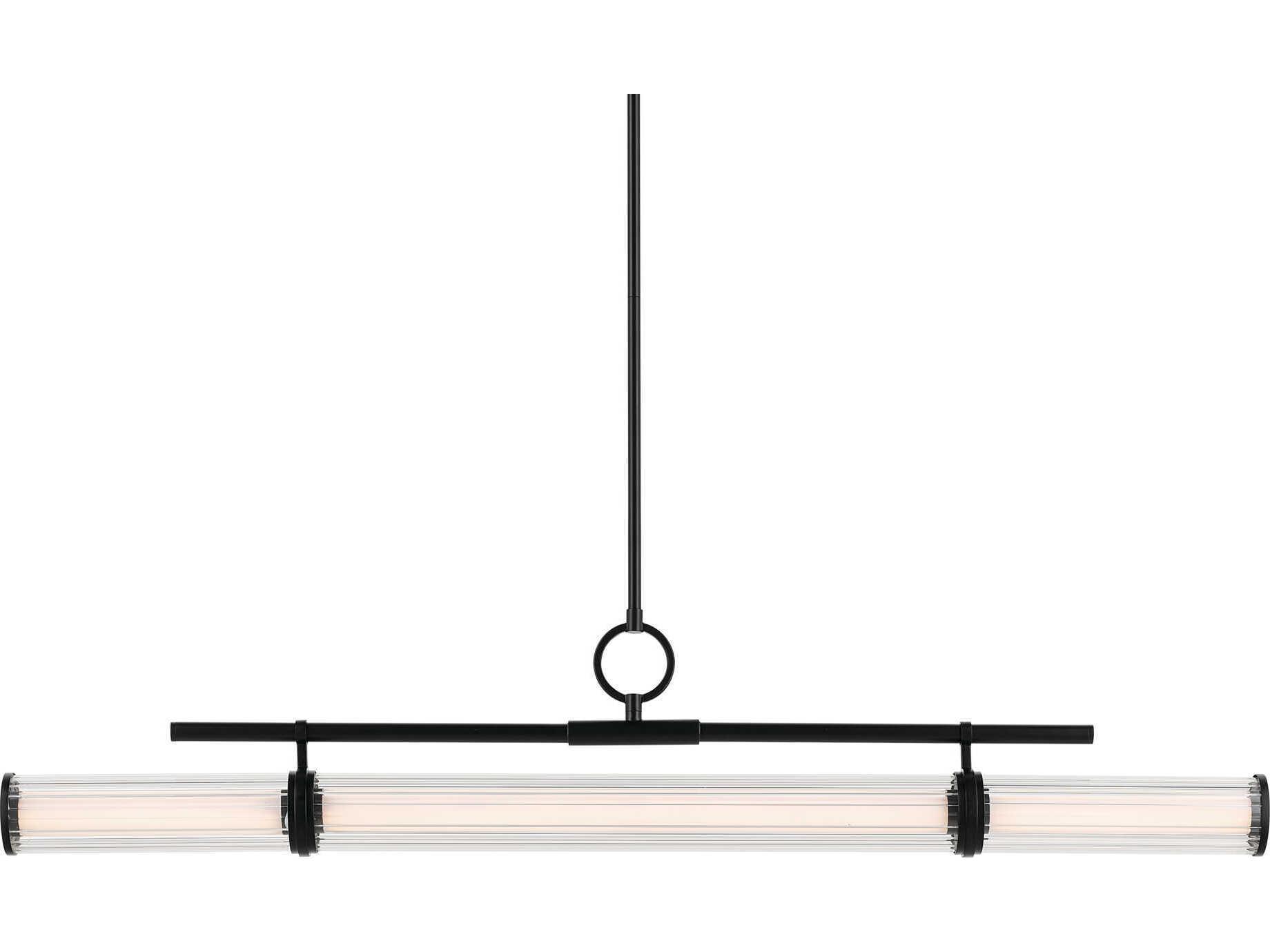 Kichler Riven 1-Light Black Linear Island Pendant
