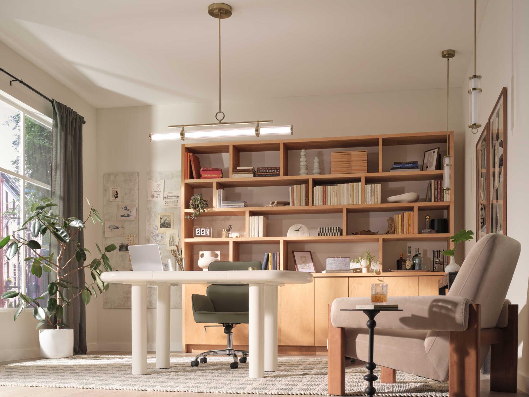 Kichler Riven 1-Light Champagne Bronze Linear Island Pendant