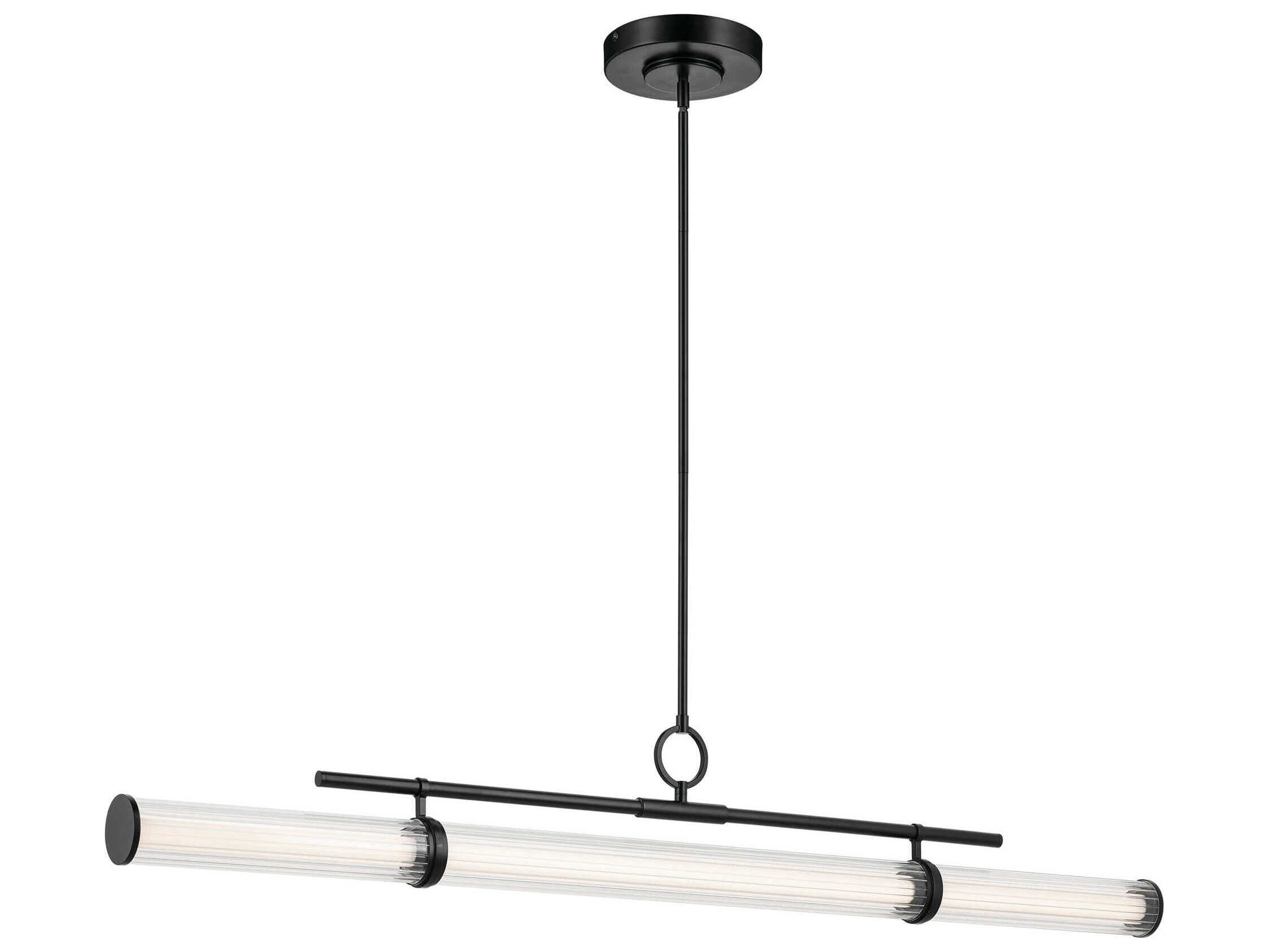 Kichler Riven 1-Light Black Linear Island Pendant