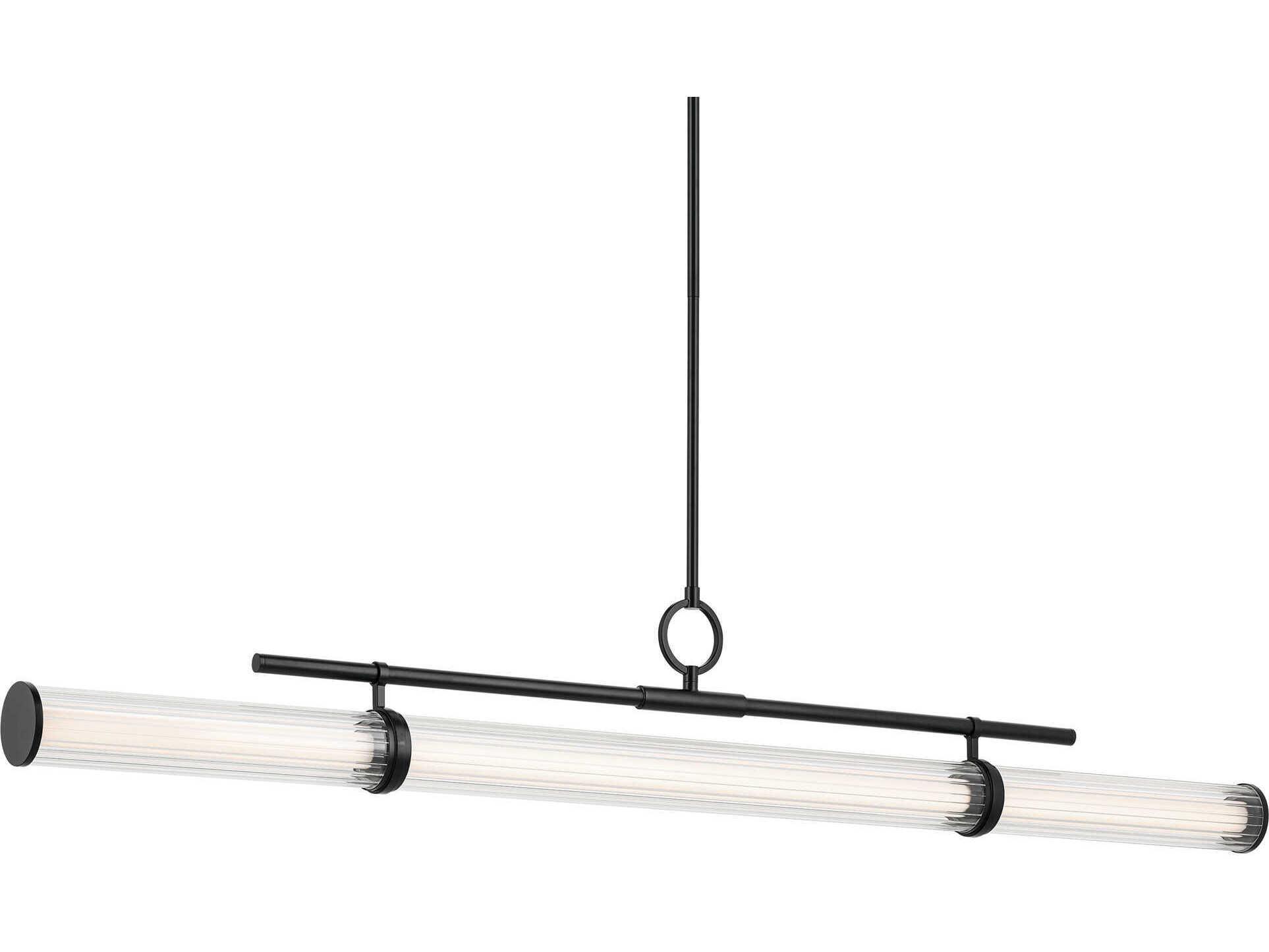 Kichler Riven 1-Light Black Linear Island Pendant