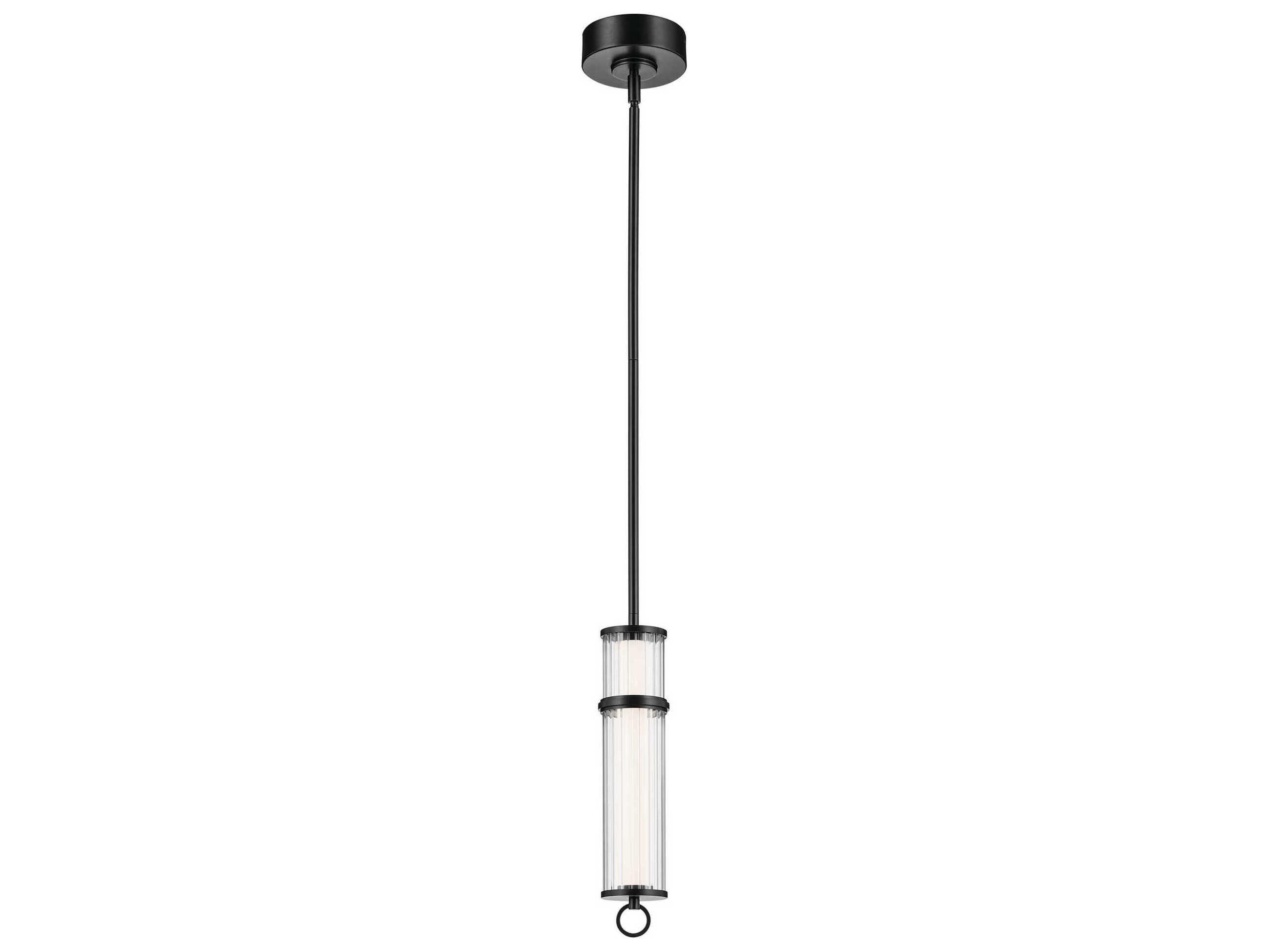 Kichler Riven 1-Light Black Cylinder Mini Pendant