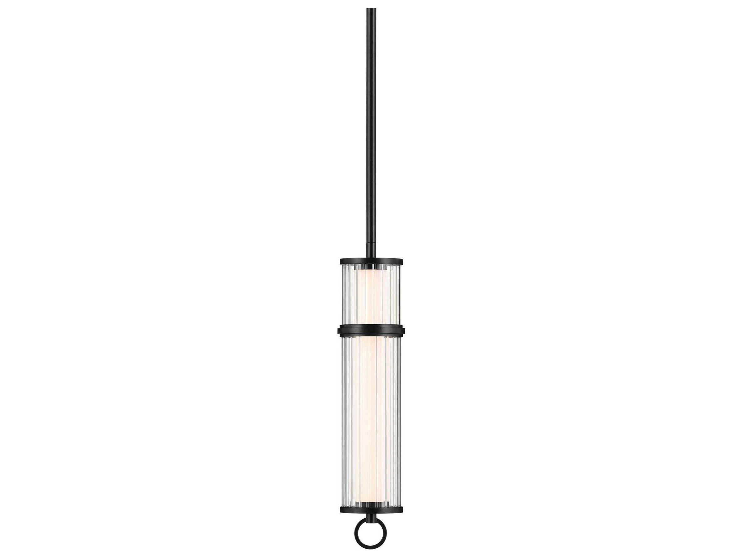 Kichler Riven 1-Light Black Cylinder Mini Pendant