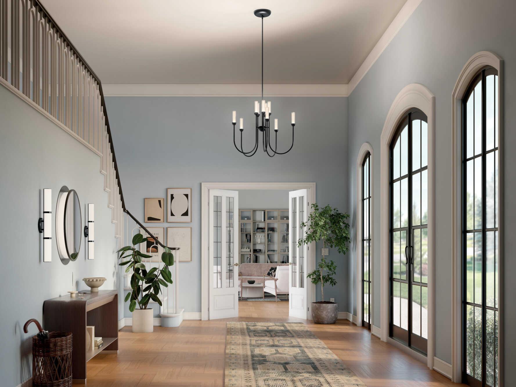 Kichler Moraine 10-Light Black Cylinder Chandelier